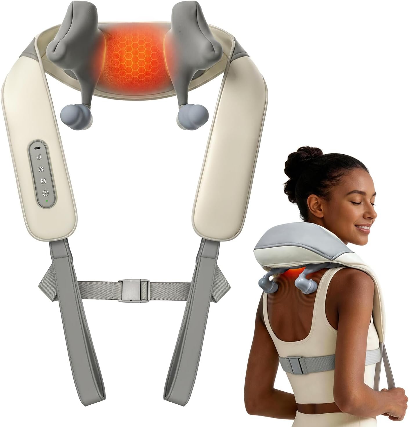 Cordless Neck & Shoulder Massager with Heat, Deep Tissue Relaxation