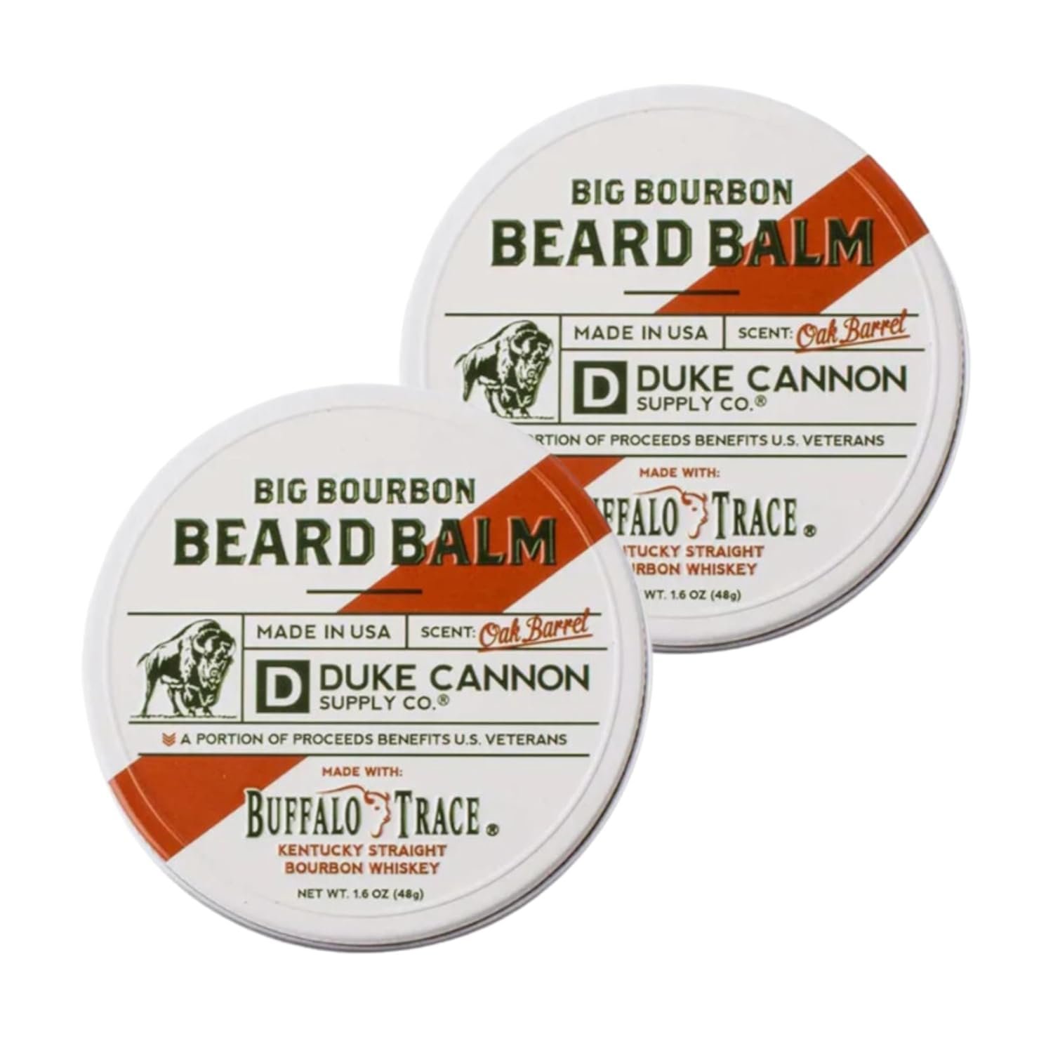 Duke Cannon Big Bourbon Beard Balm, Buffalo Trace Scent, 1.6 oz, 2-Pack