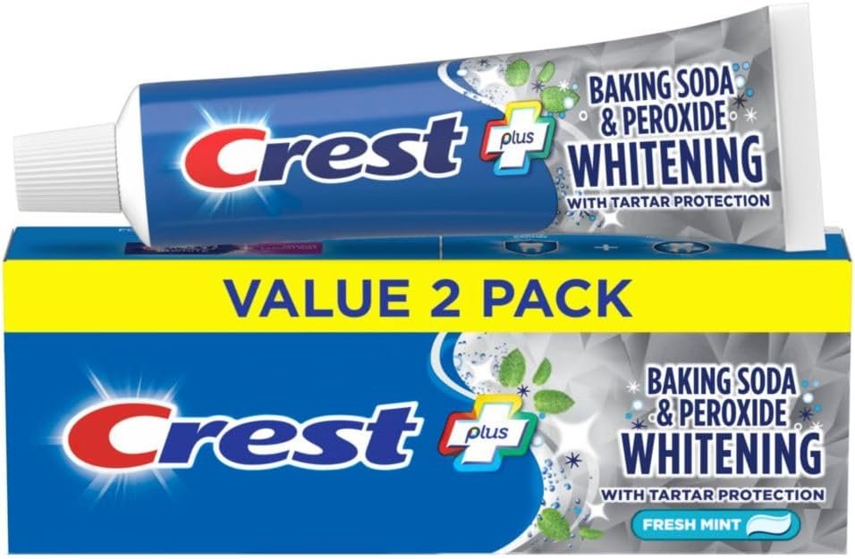 Crest Cavity & Tartar Protection Toothpaste, Whitening Baking Soda & Peroxide,5.7 Ounce (Pack of 2)