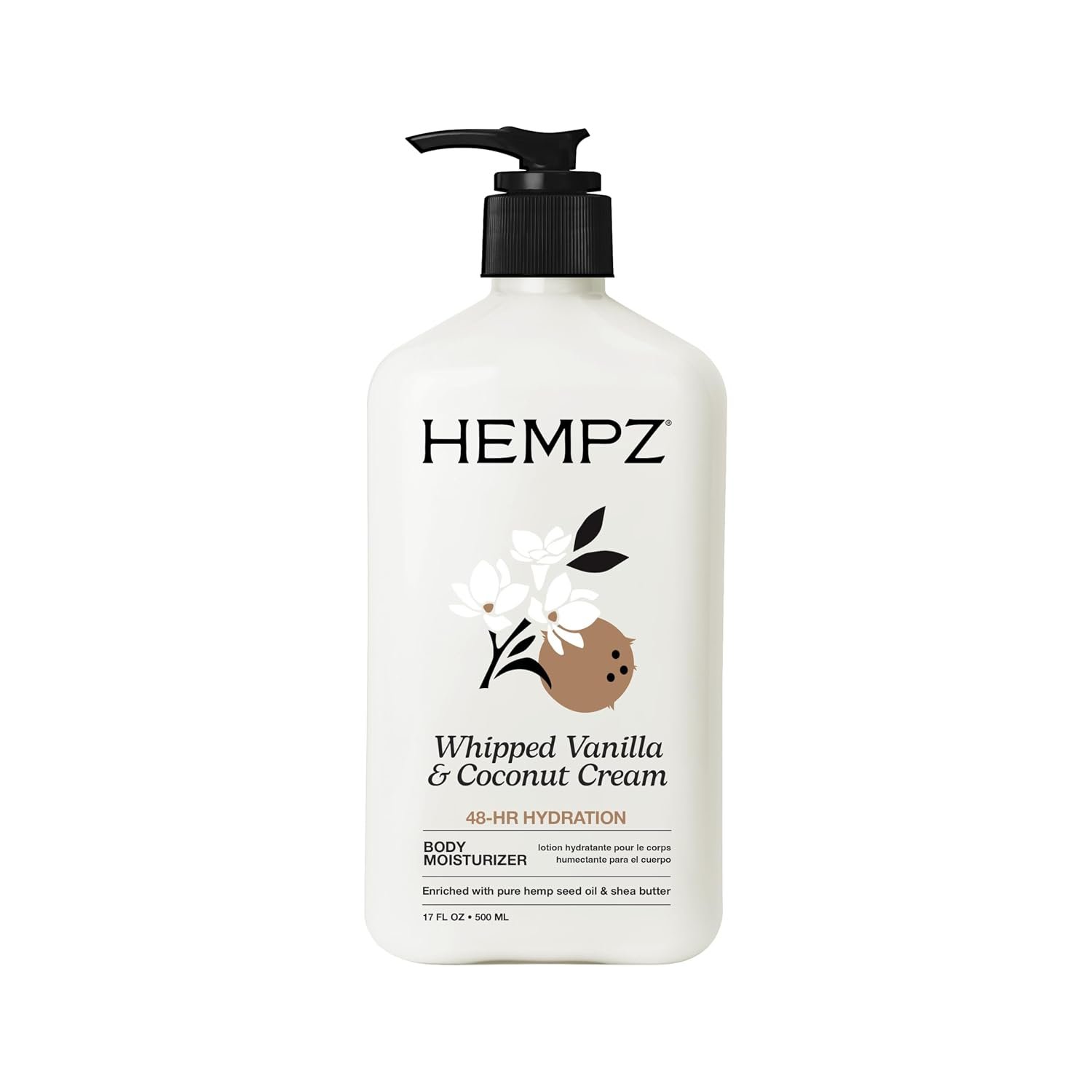 Hempz Whipped Vanilla & Coconut Cream Moisturizing Body Lotion – 17 Fl Oz
