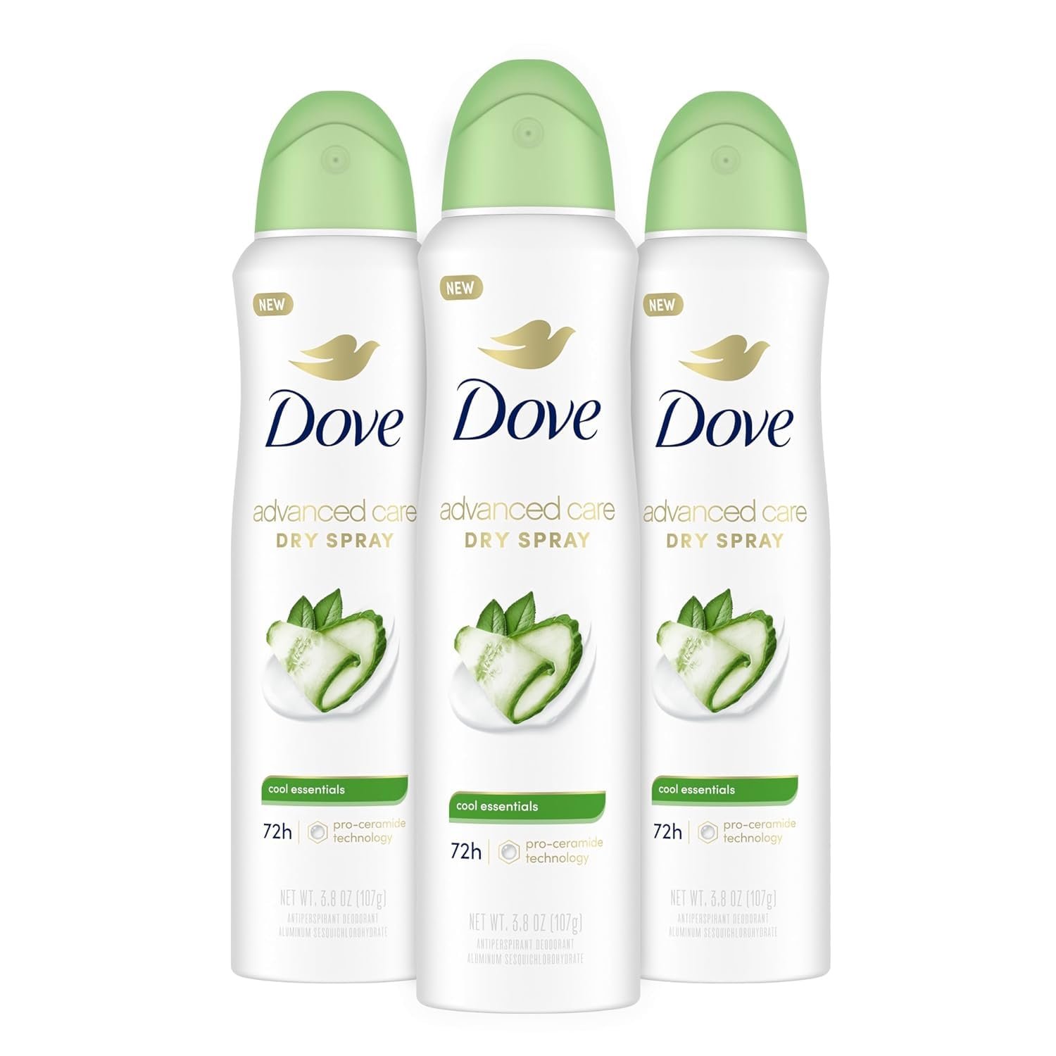 Dove Advanced Care Antiperspirant Deodorant Spray Cool Essentials 3.8oz 3PK