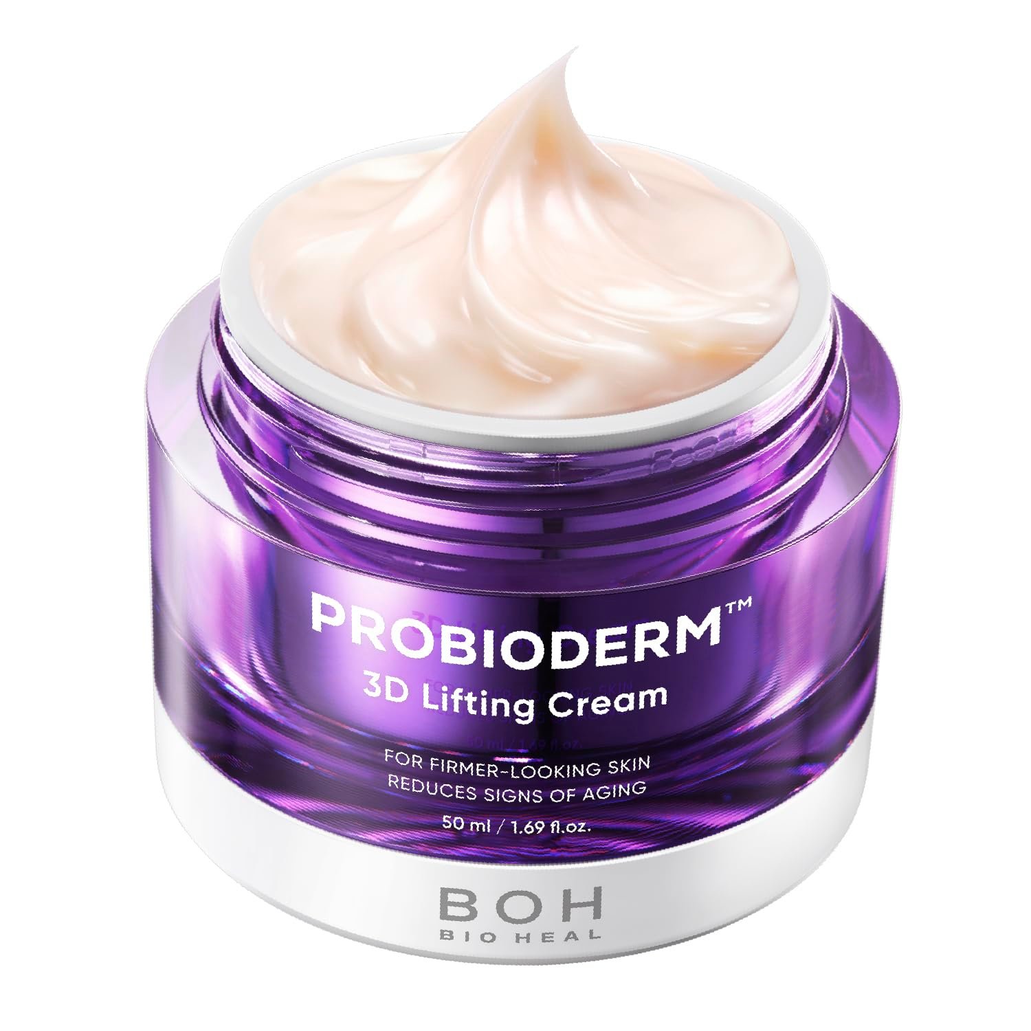 [Cardi B’s Pick] BIO HEAL BOH Probioderm 3D Lifting Cream 1.69 fl oz – Advanced Korean Facial Night Cream with 17-Peptide Complex & Probioderm for Face & Neck, Butter-Rich Texture for Perfect Slugging