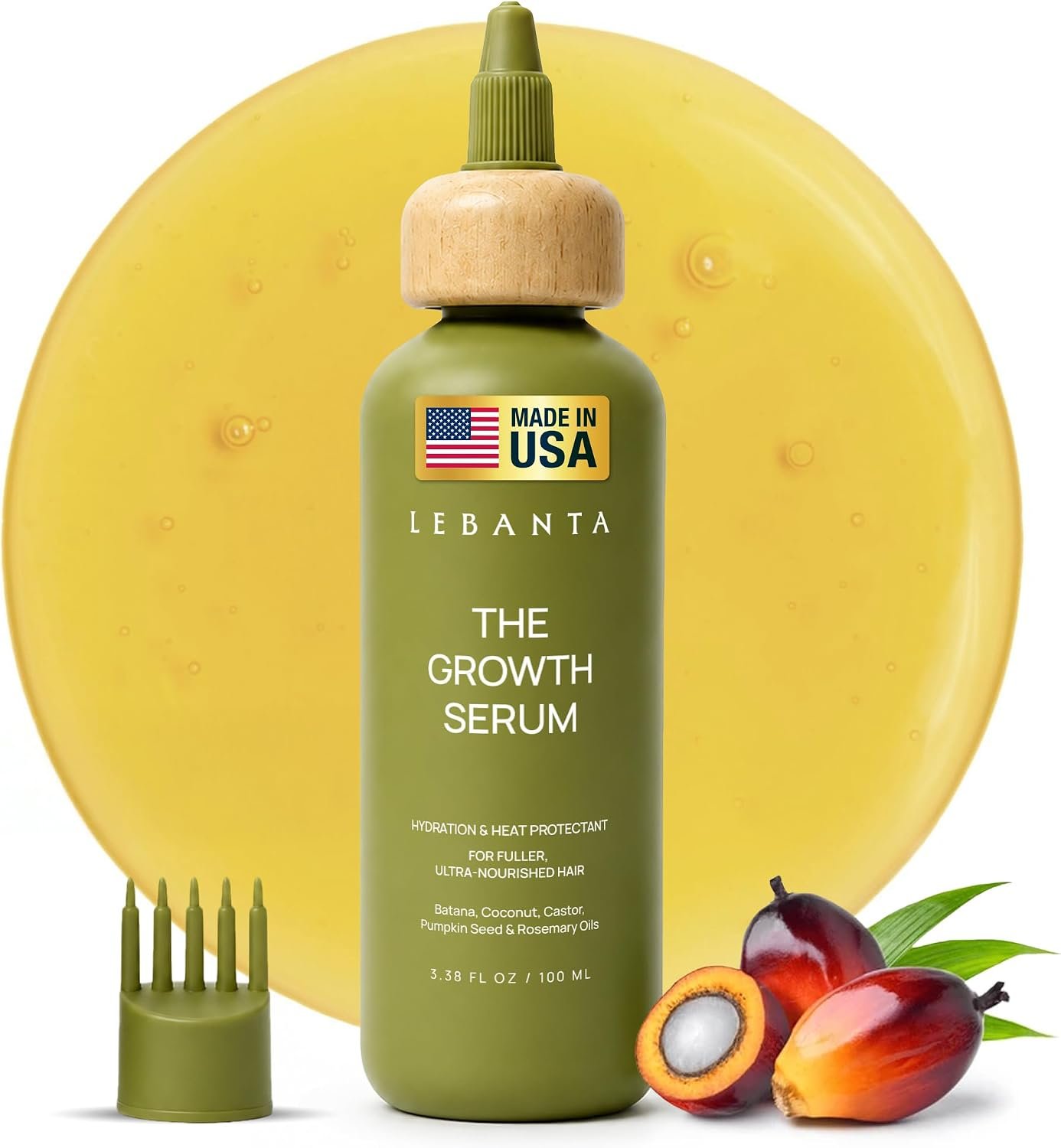 Lebanta Batana Oil for Hair – Organic Castor Rosemary Scalp Oil 3.38 Fl Oz