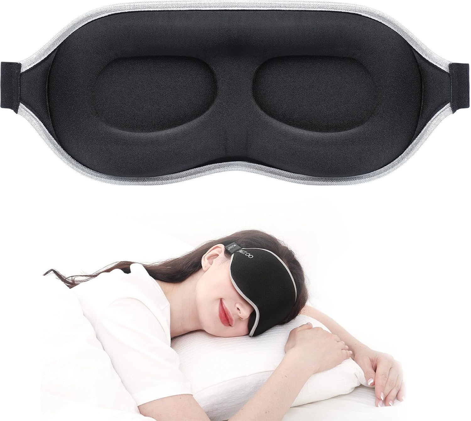 MZOO Luxury Sleep Mask, 3D Spacious for Long Lashes Blocking Light