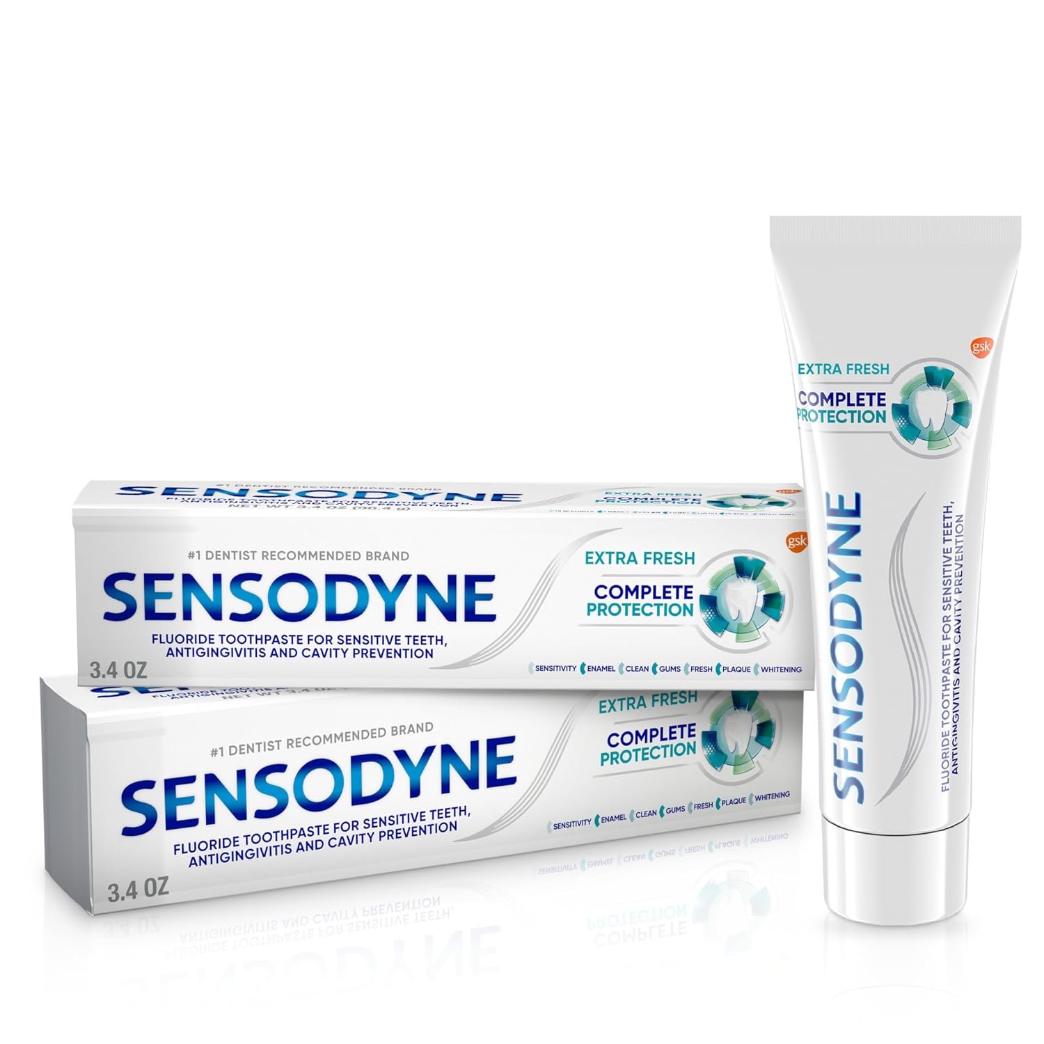 Sensodyne Complete Protection Extra Fresh Toothpaste, 3.4 oz (Pack of 2)