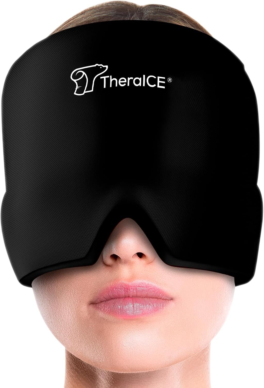 TheraICE Migraine Relief Cap, Headache Hat Ice Pack Mask, Cooling Head Wrap