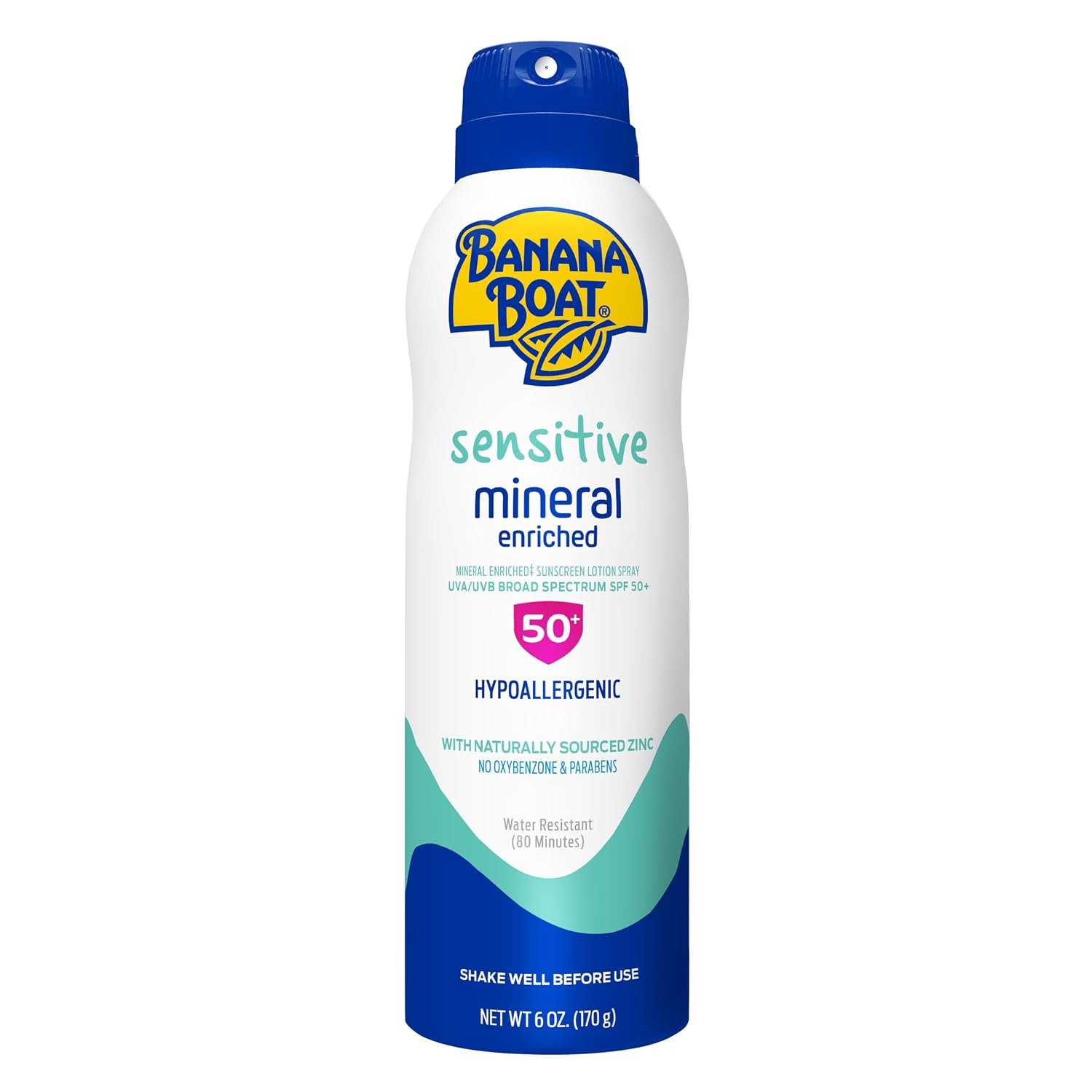 Banana Boat Sensitive Mineral Enriched Sunscreen Spray SPF 50, 6 oz