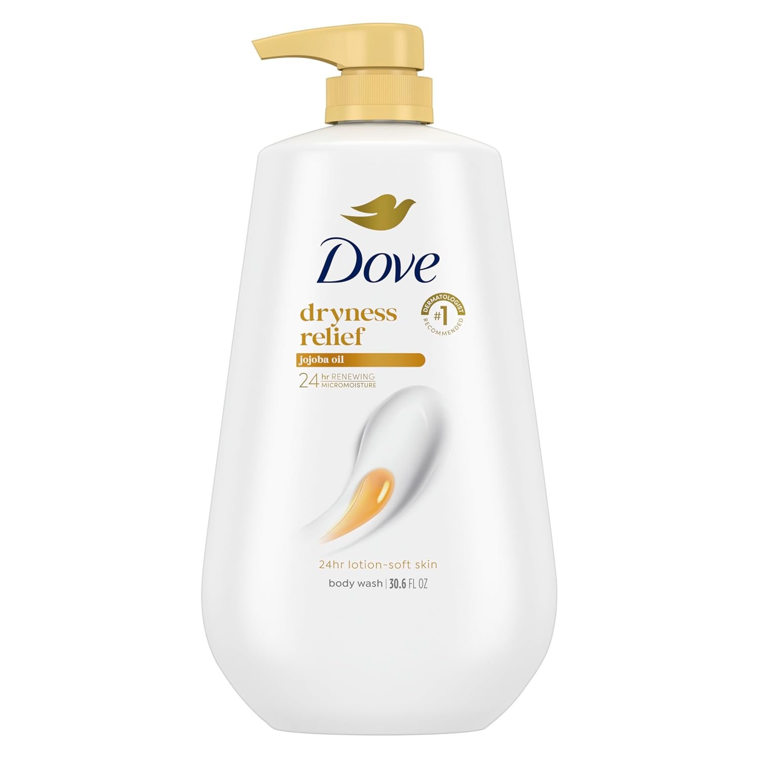 Dove Dryness Relief Body Wash with Jojoba Oil, 30.6 oz