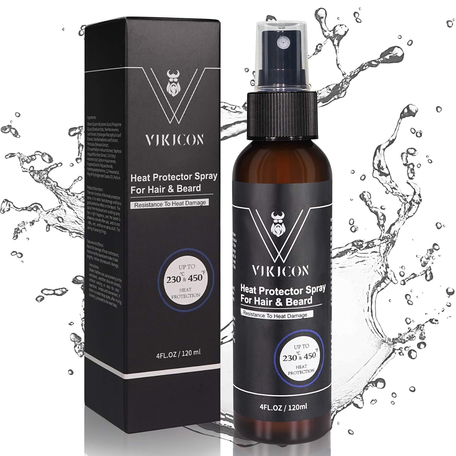 VIKICON Shield Heat Protectant Spray – Blend Prevents Damage & Breakage for Hair and Beard