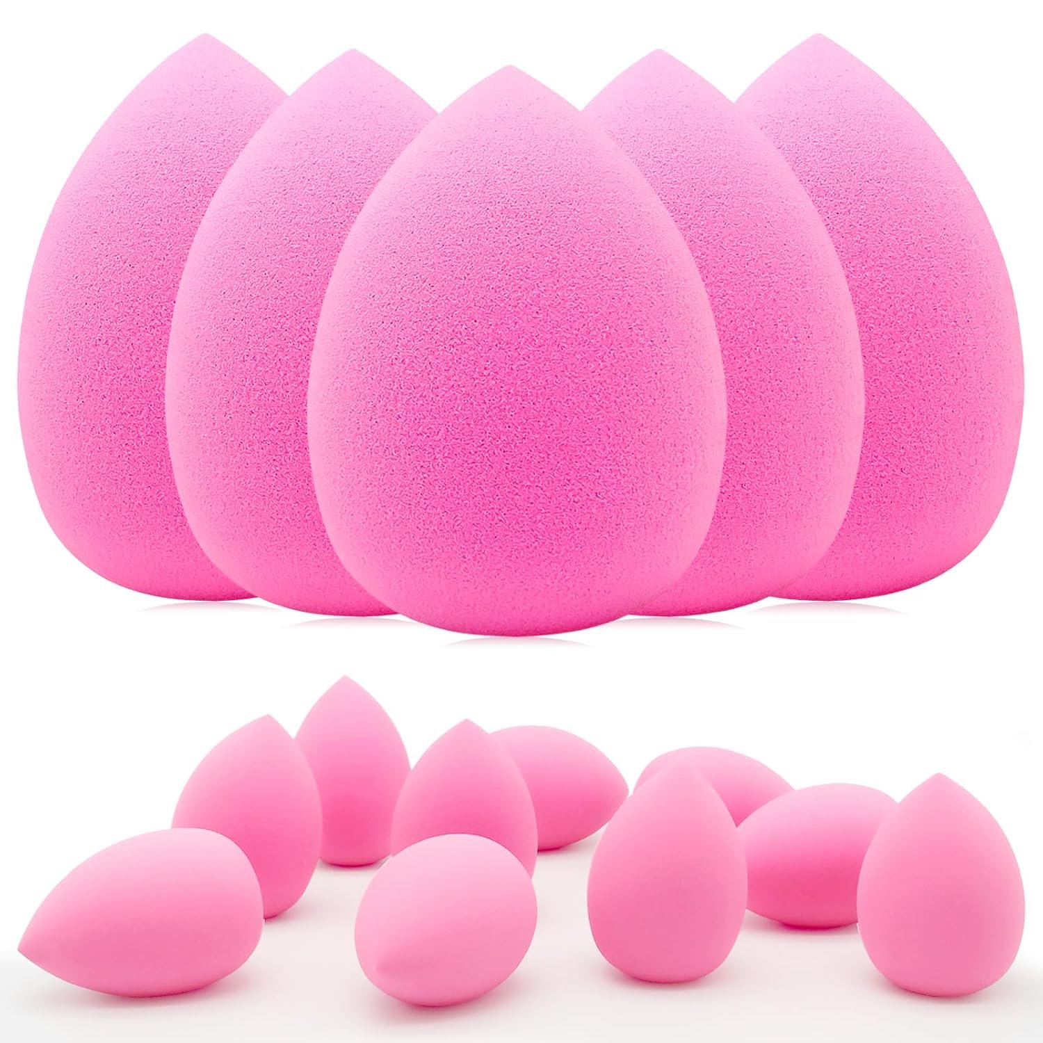12 Pieces Professional Makeup Sponge Set,Latex Free Flawless Soft Setting Face Puffs,Beauty Sponge Blender Cosmetic Applicator for Powder,Liquid,Facial Makeup Tools