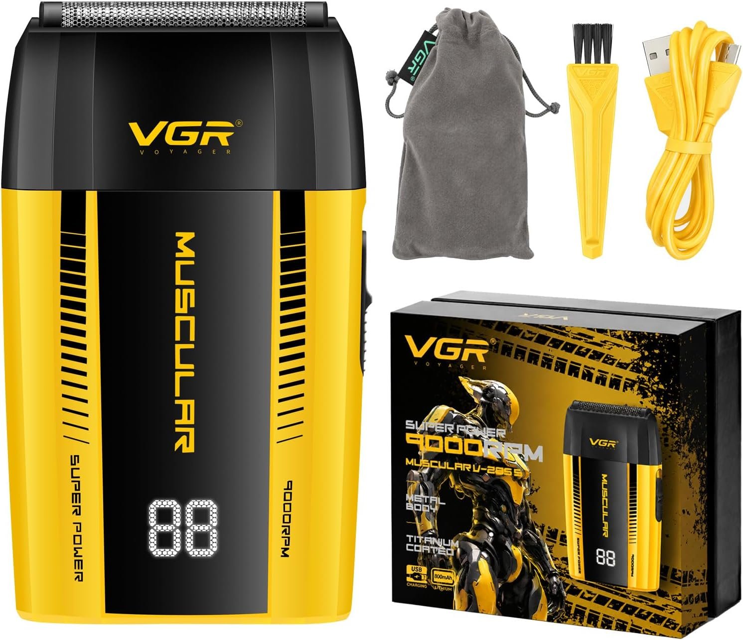 VGR 285S Foil Shaver for Men, 9000RPM Turbo, Single Foil, Metal Body