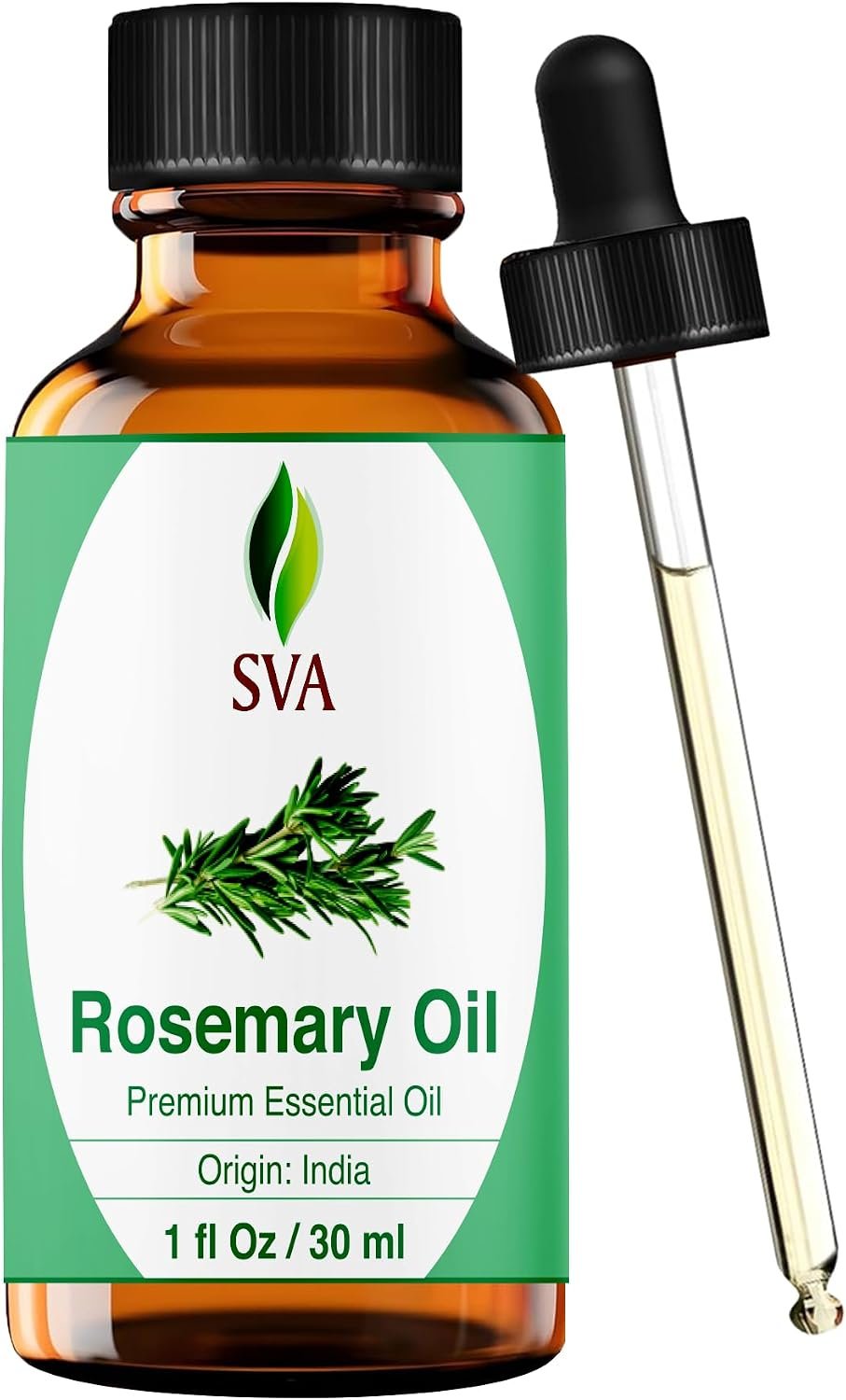 SVA Rosemary Essential Oil, Glass Bottle with Dropper, 1 Fl Oz (30 ml)