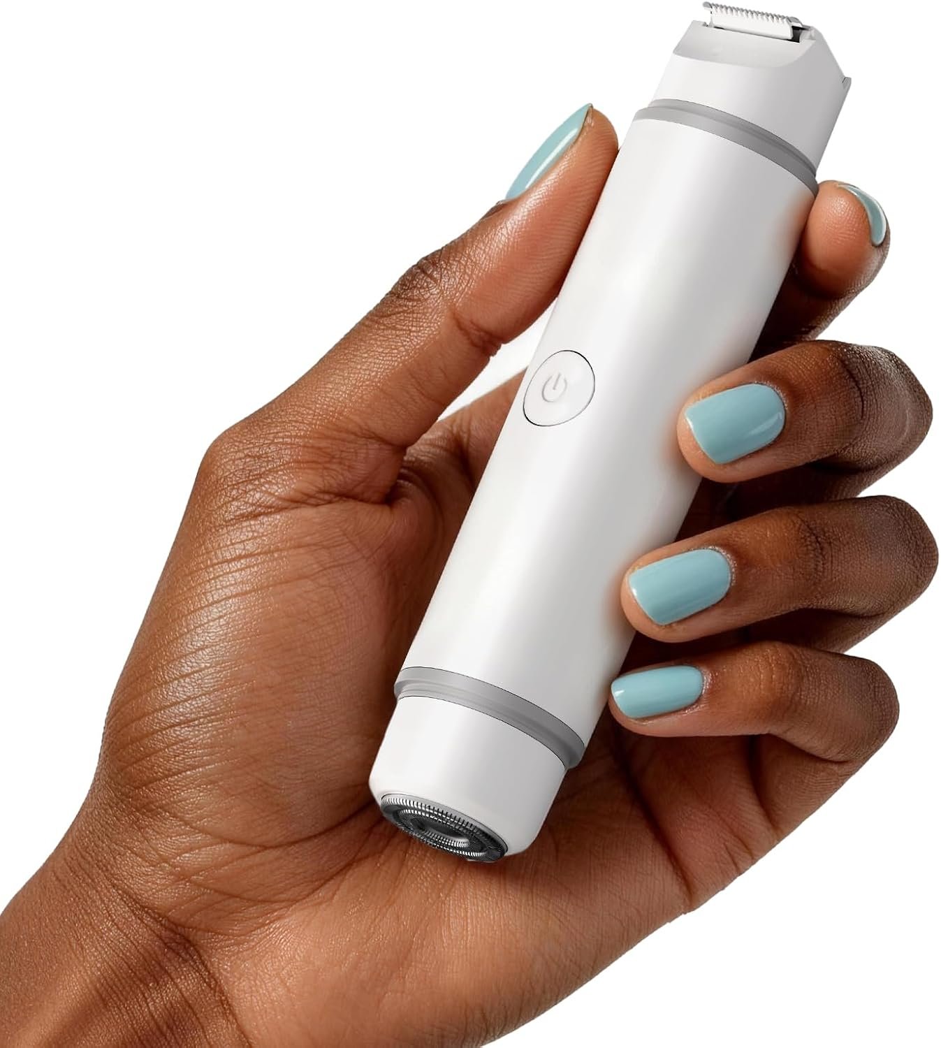 Bikini Trimmer for Women Dual Head Waterproof Rechargeable (Pearl White)