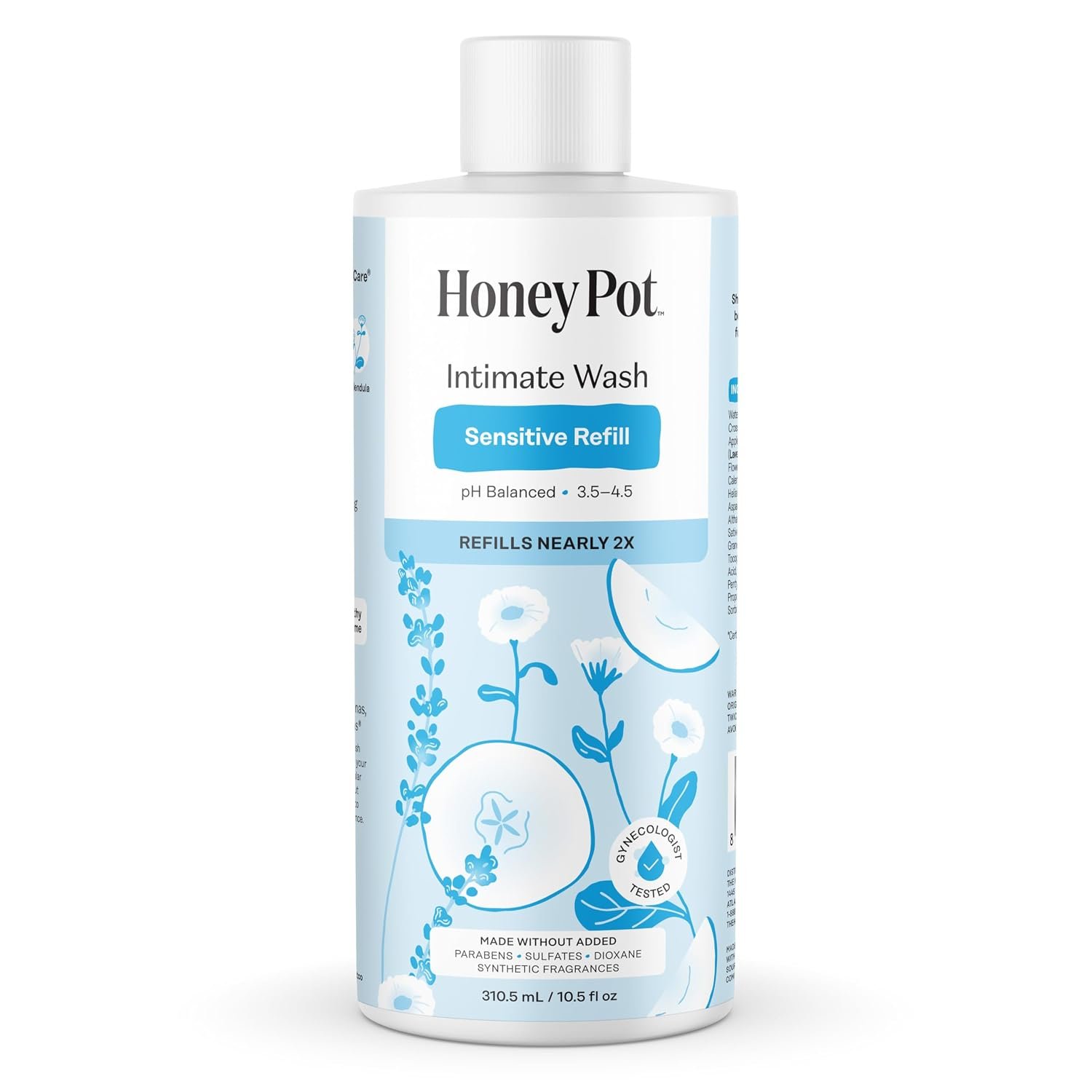 The Honey Pot Company – Feminine Wash – Sensitive Refill, 10.50 Fl Oz