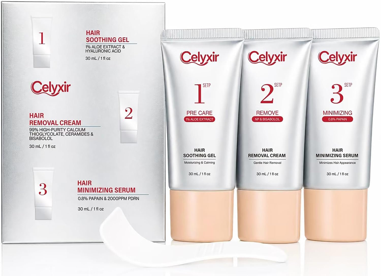 3.04OZ 3-Step Facial Hair Removal Cream Kit for Women, with hair inhibitor