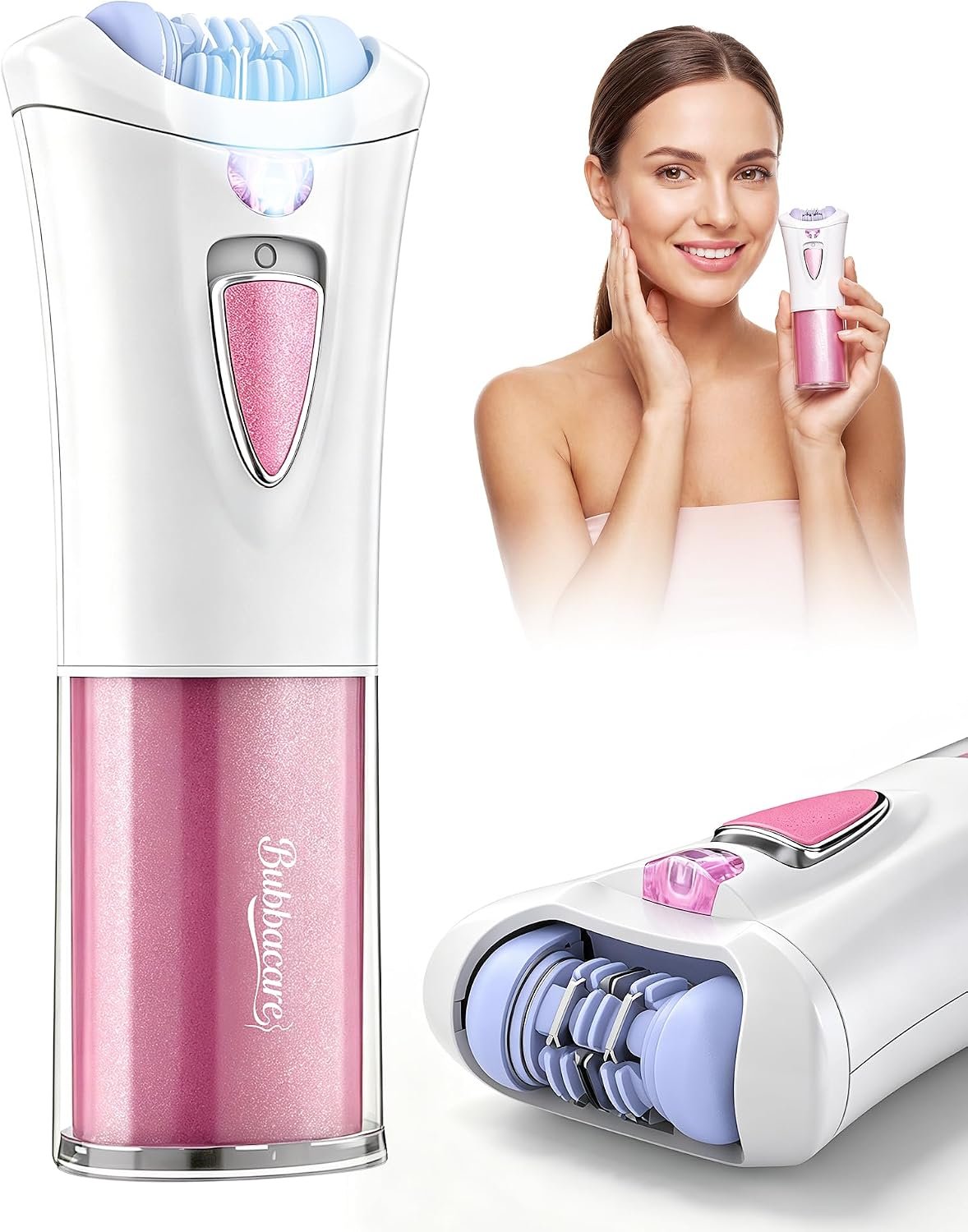 Mini Epilator, Facial Hair Removal Epilator for Women, Portable Electric Face Epilator Hair Remover for Face Lip Chin Arm, Smooth Glide, with LED for Precision
