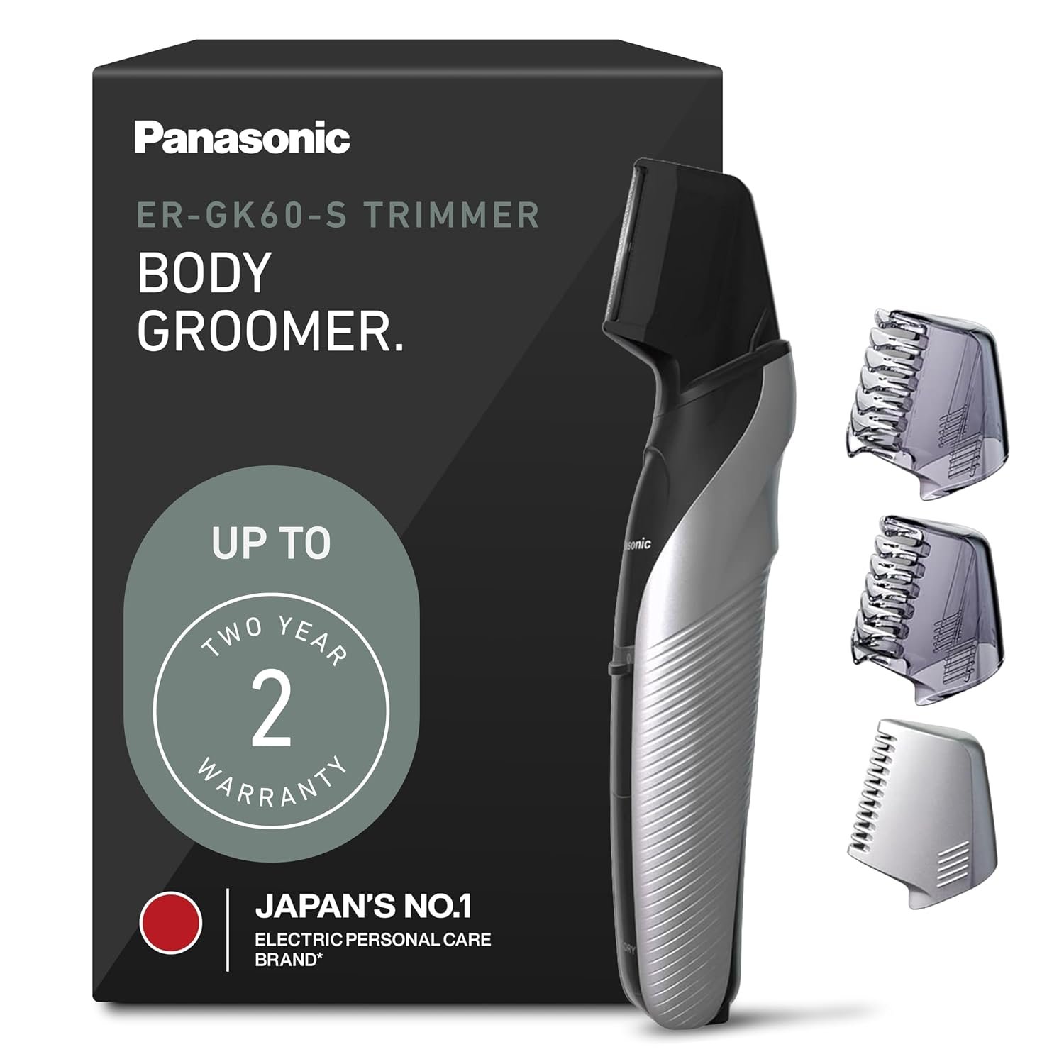 Panasonic Electric Body Hair Trimmer for Men, Waterproof Body Groomer