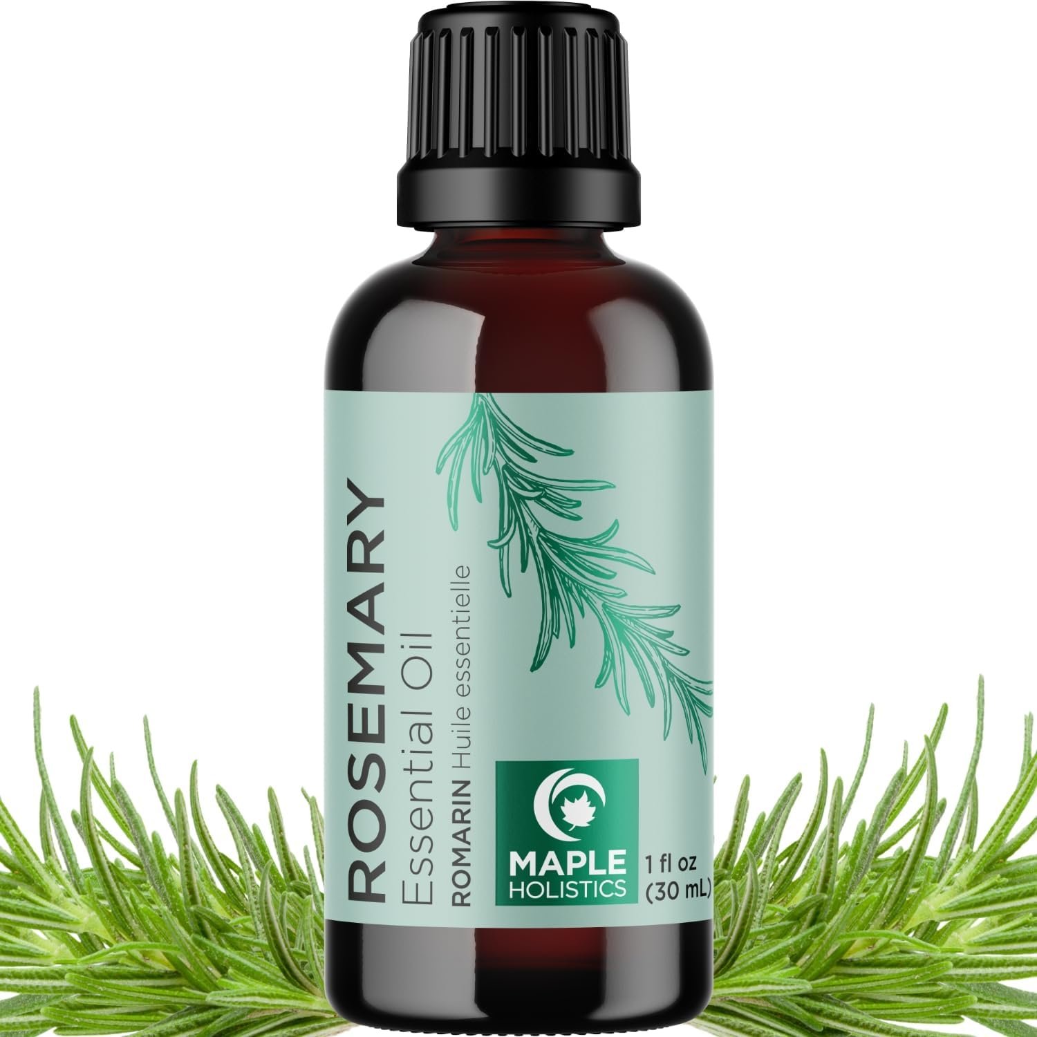 Pure Rosemary Oil for Hair Skin and Nails – 100% Pure Undiluted Rosemary Essential Oil with Dropper for Topical Uses Aromatherapy Diffusing and Home and Beauty DIYs – Vegan and Cruelty Free (1 Fl Oz)