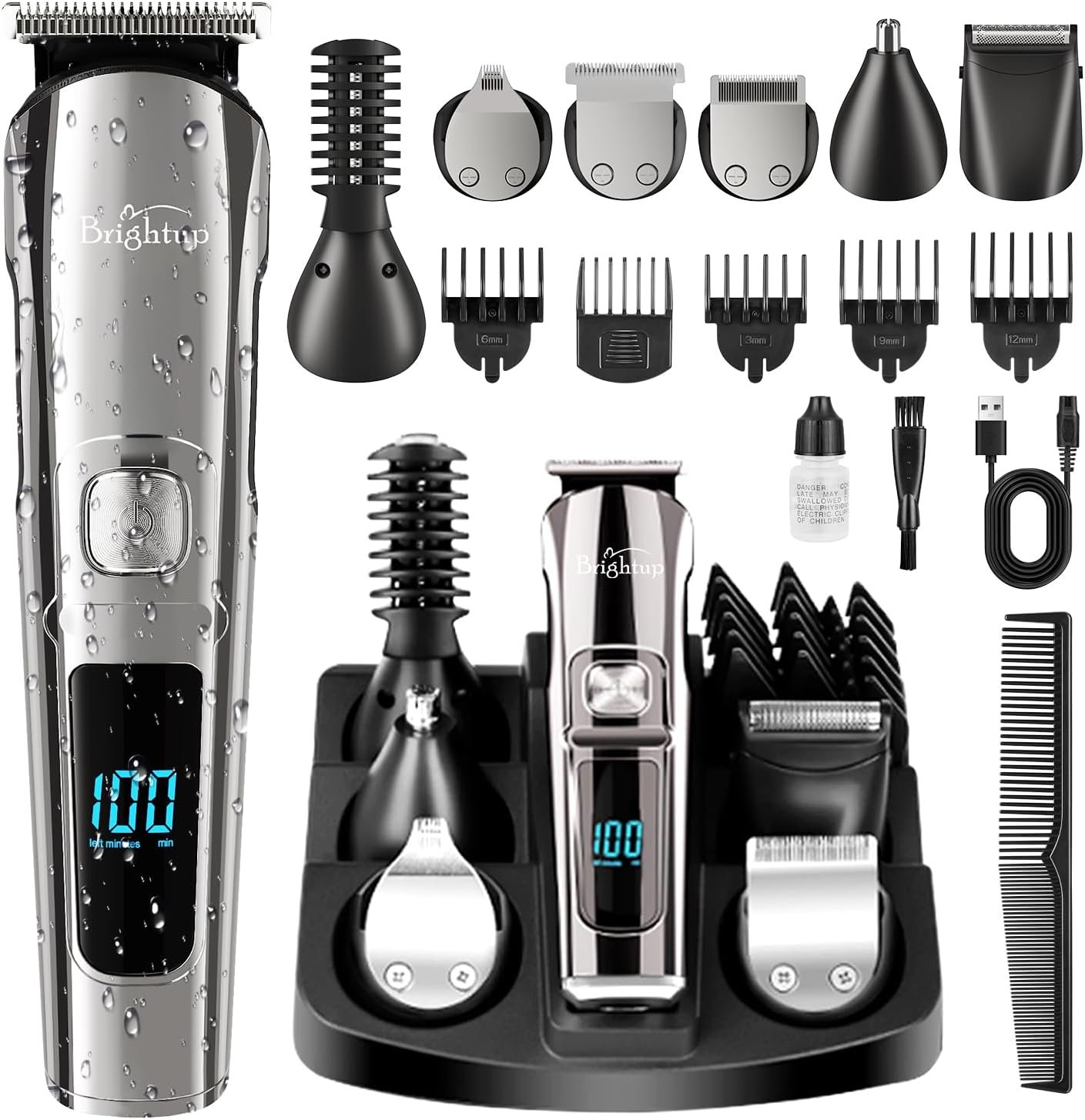 Brightup Beard Trimmer for Men – Electric Razor & Shaver