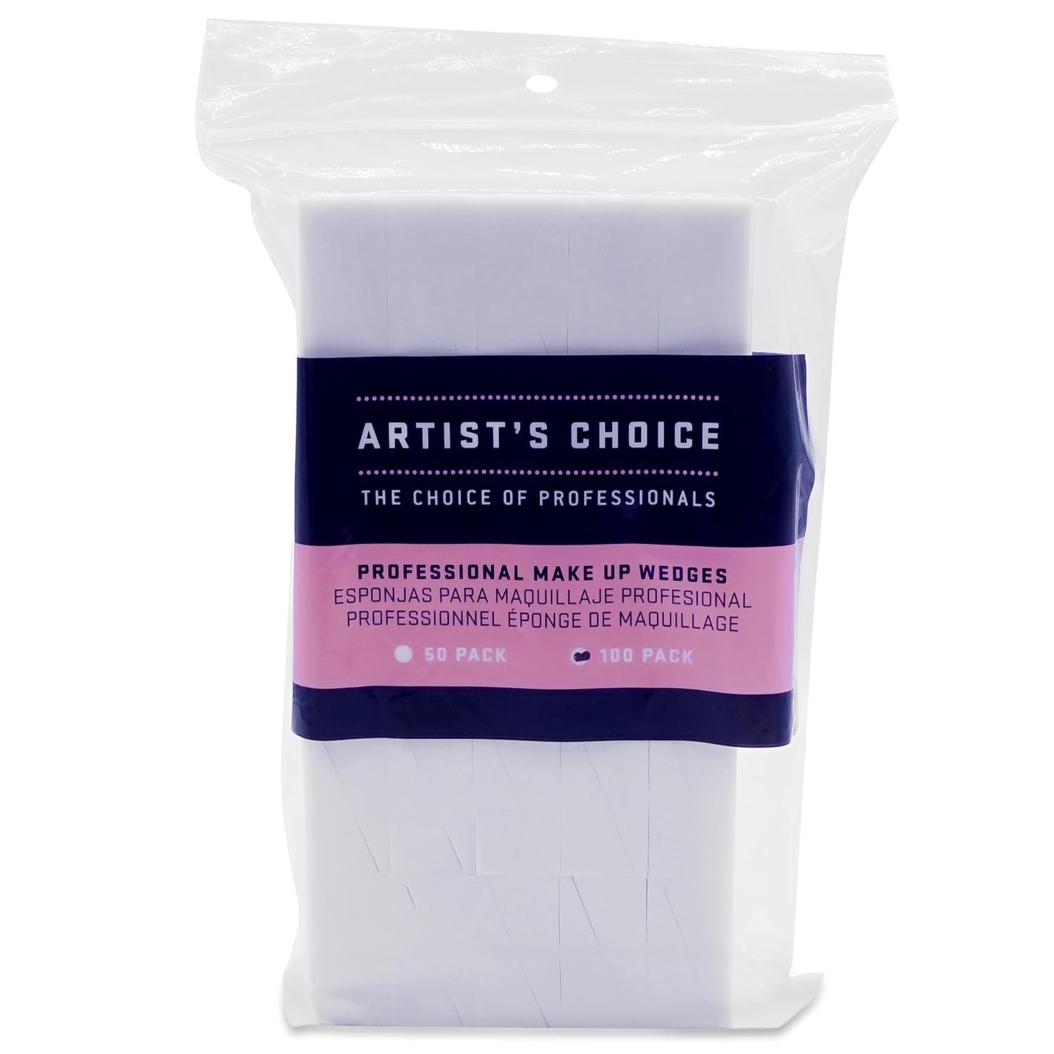 Artist’s Choice Makeup Wedges, Triangle Cosmetic Sponges, 100 Pack