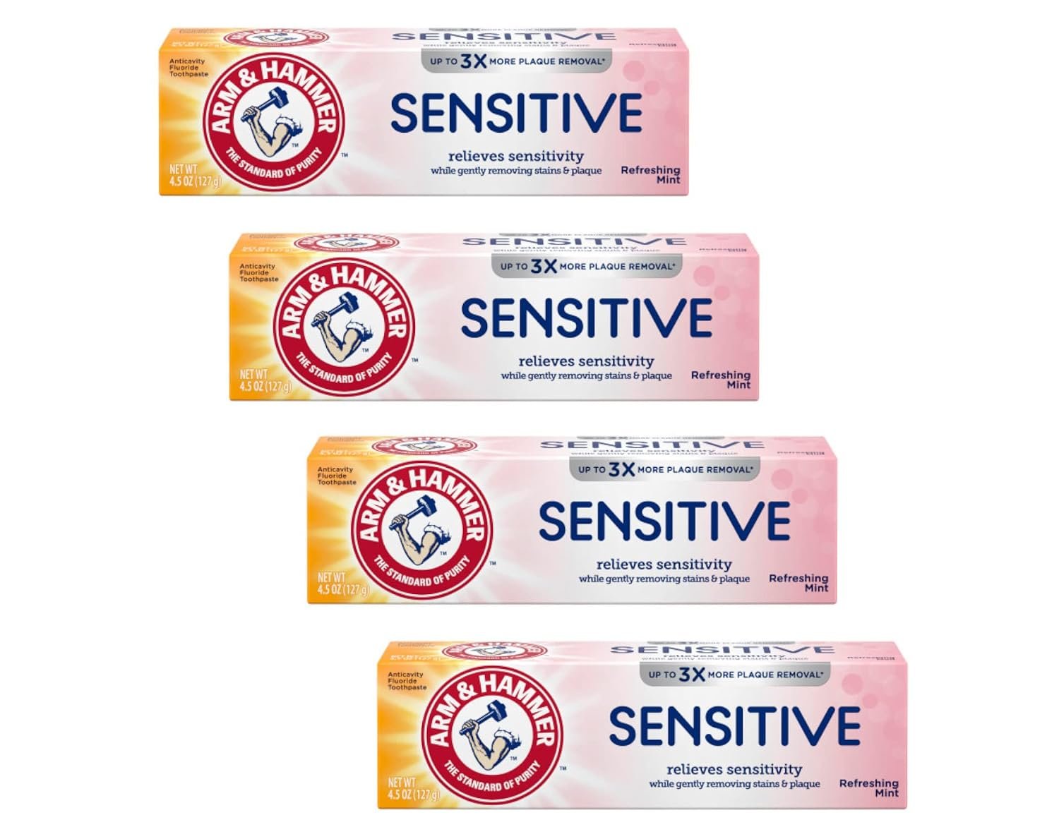 ARM & HAMMER Sensitive Teeth & Gums Toothpaste 4.5 oz (Pack of 4)