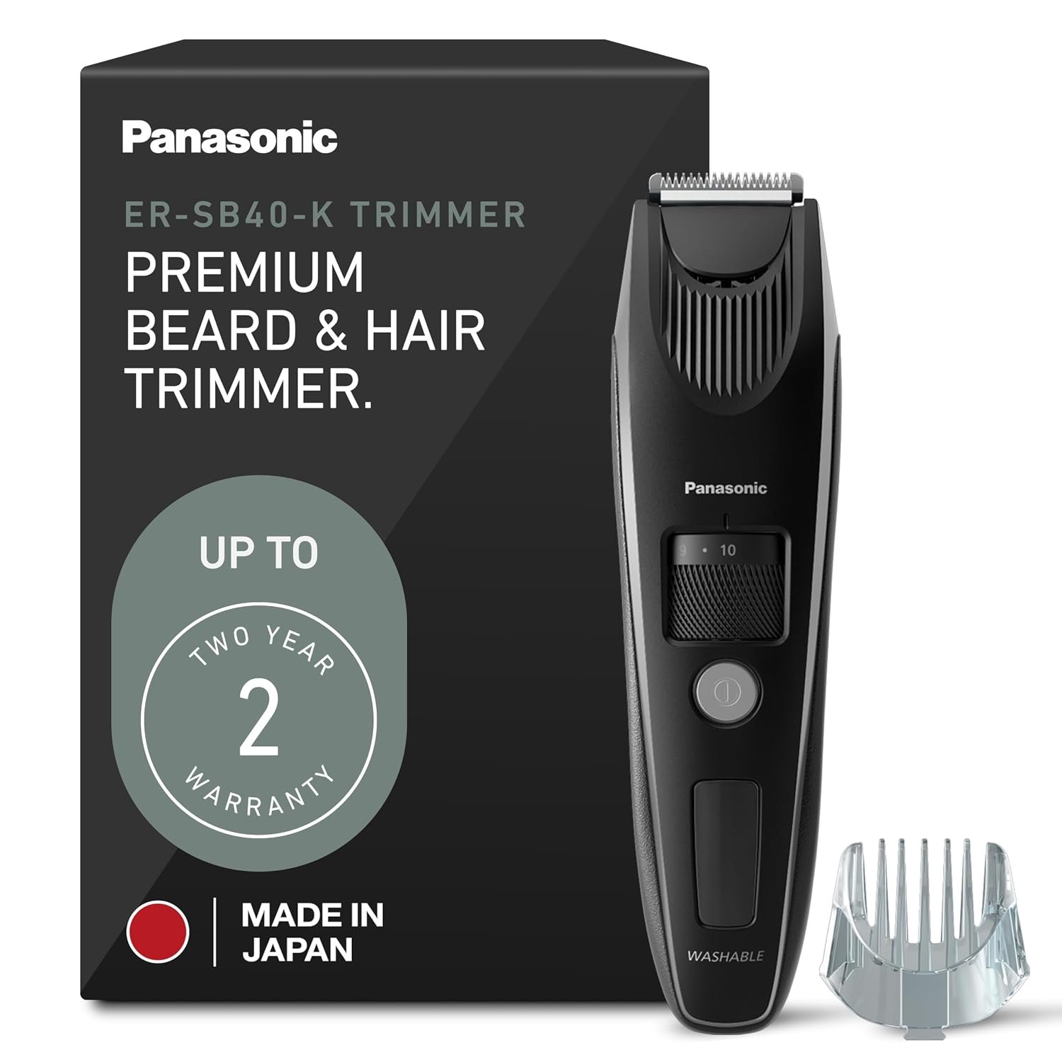 Panasonic Beard Trimmer for Men, Facial Hair Trimmer w/ 19 Length Settings