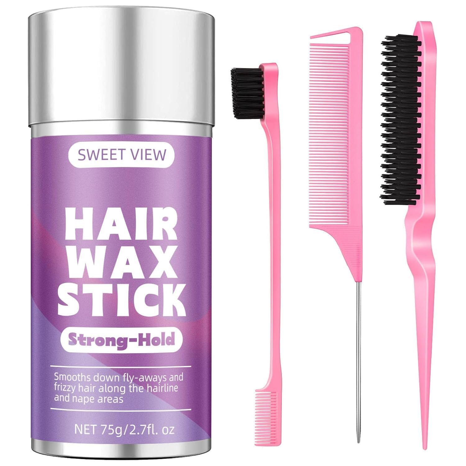 SWEET VIEW Hair Wax Stick & Slick Back Brush