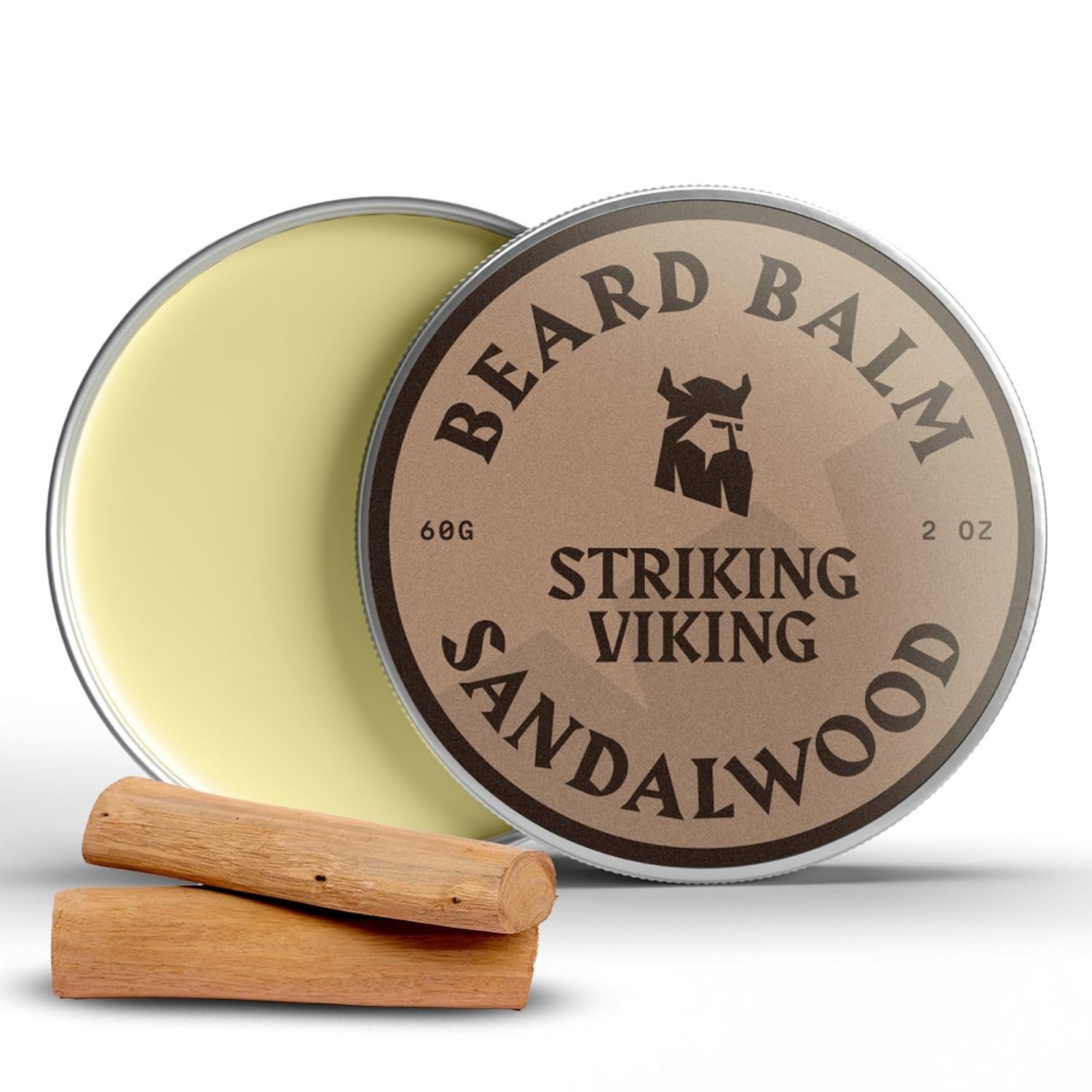 Striking Viking Beard Balm for Men – 2 Oz, Sandalwood Scent
