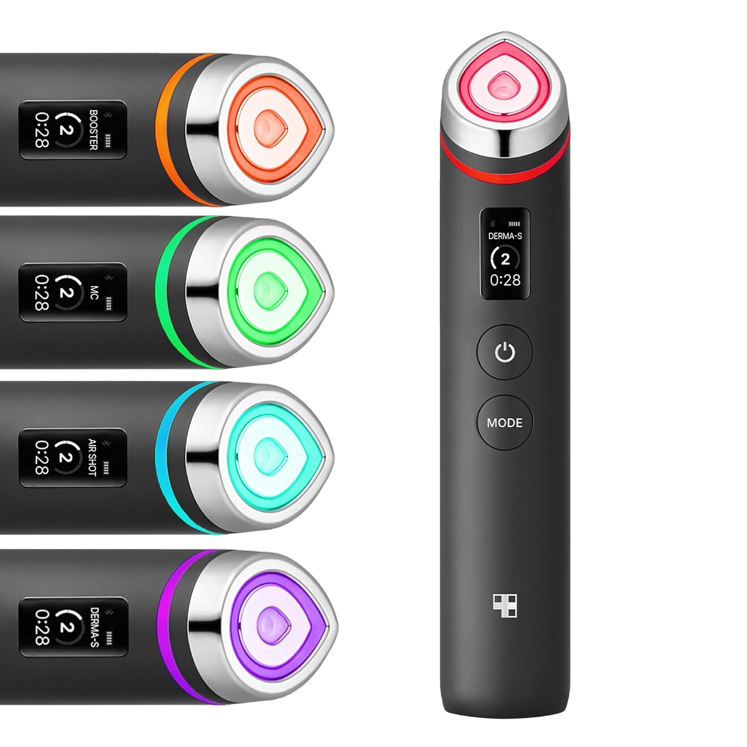 medicube Booster Pro – 6 in 1 Real Glass Glow Beauty Massager, Black