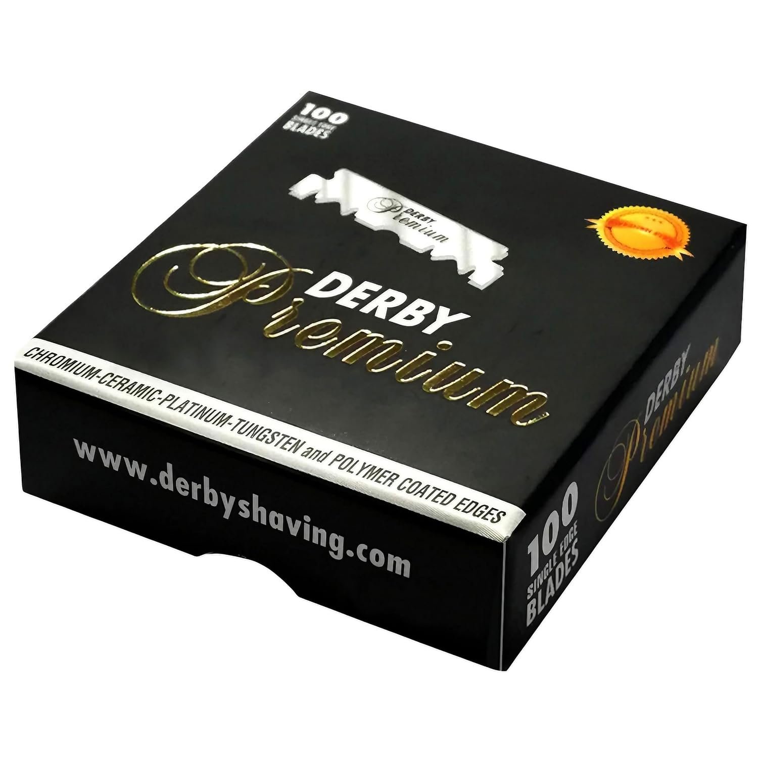 100 “Derby Premium” Single Edge Razor Blades for straight razor