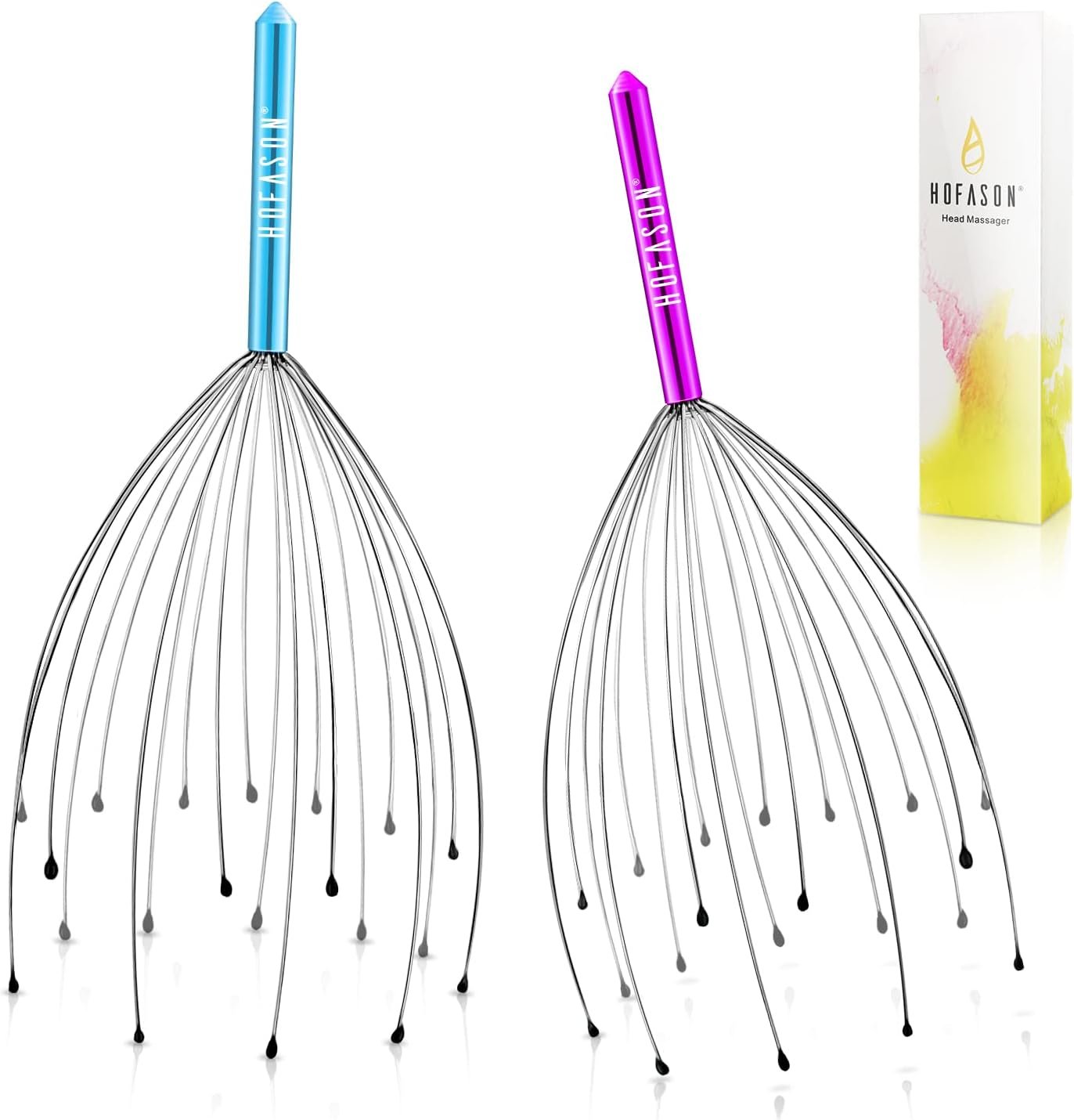 HOFASON 2PCS Scalp Head Scratcher, Stocking Stuffers, White Elephant Gifts