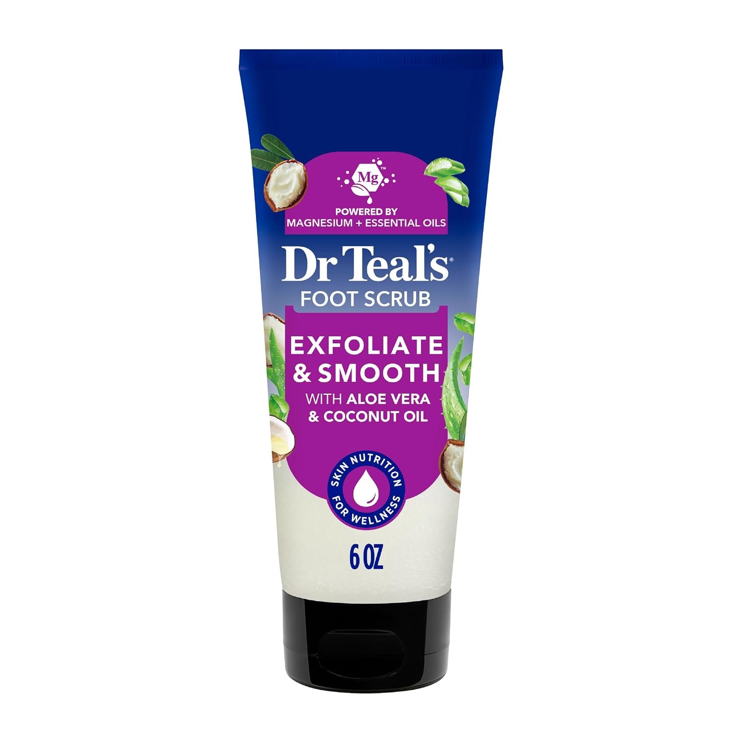 Dr Teal’s Softening Foot Scrub with Pure Epsom Salt, Aloe & Coconut Oil, 6 oz