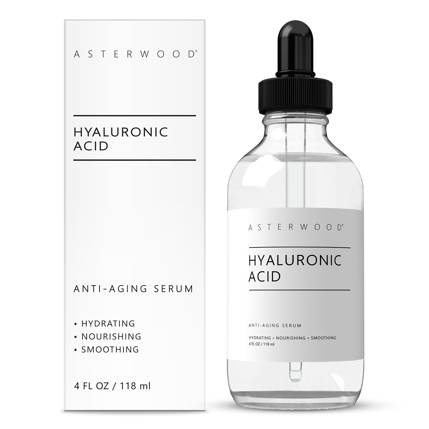 Asterwood Pure Hyaluronic Acid Serum for Face, Anti-Aging & Hydrating