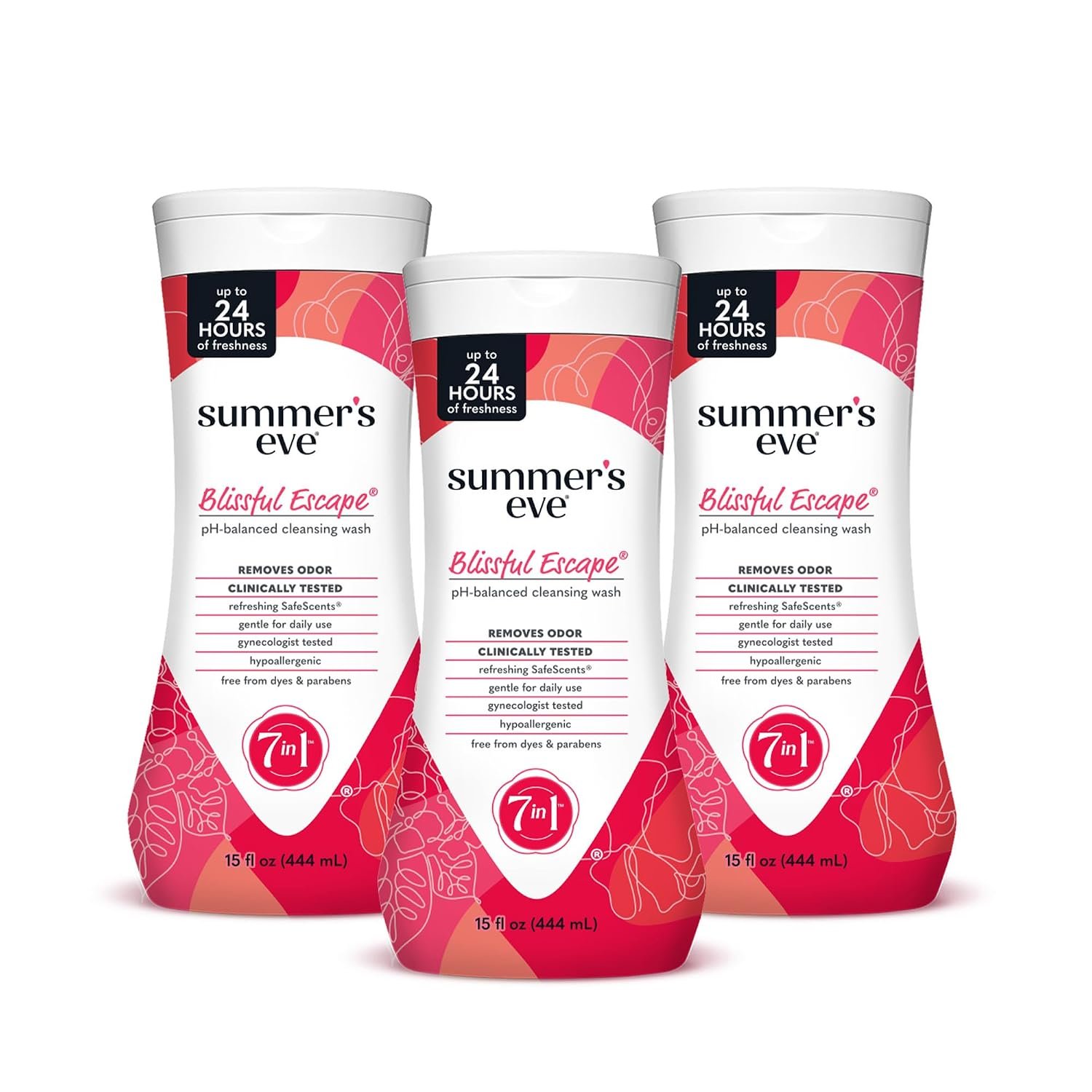 Summer’s Eve All-Over Daily Feminine Wash, Blissful Escape, 15 Fl Oz, 3 Pk