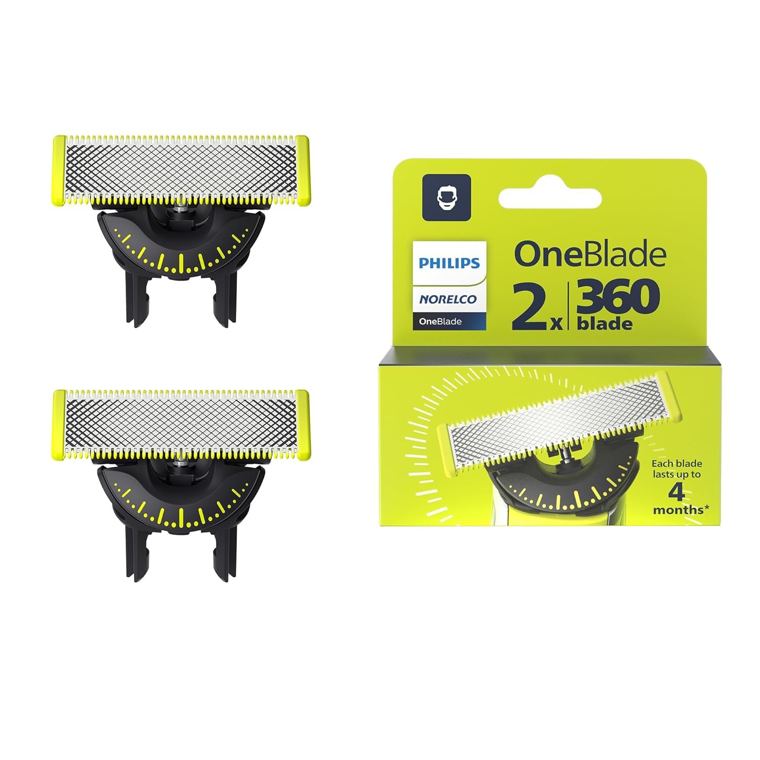 Philips Norelco OneBlade 360 Replacement Blades, 2 Pack