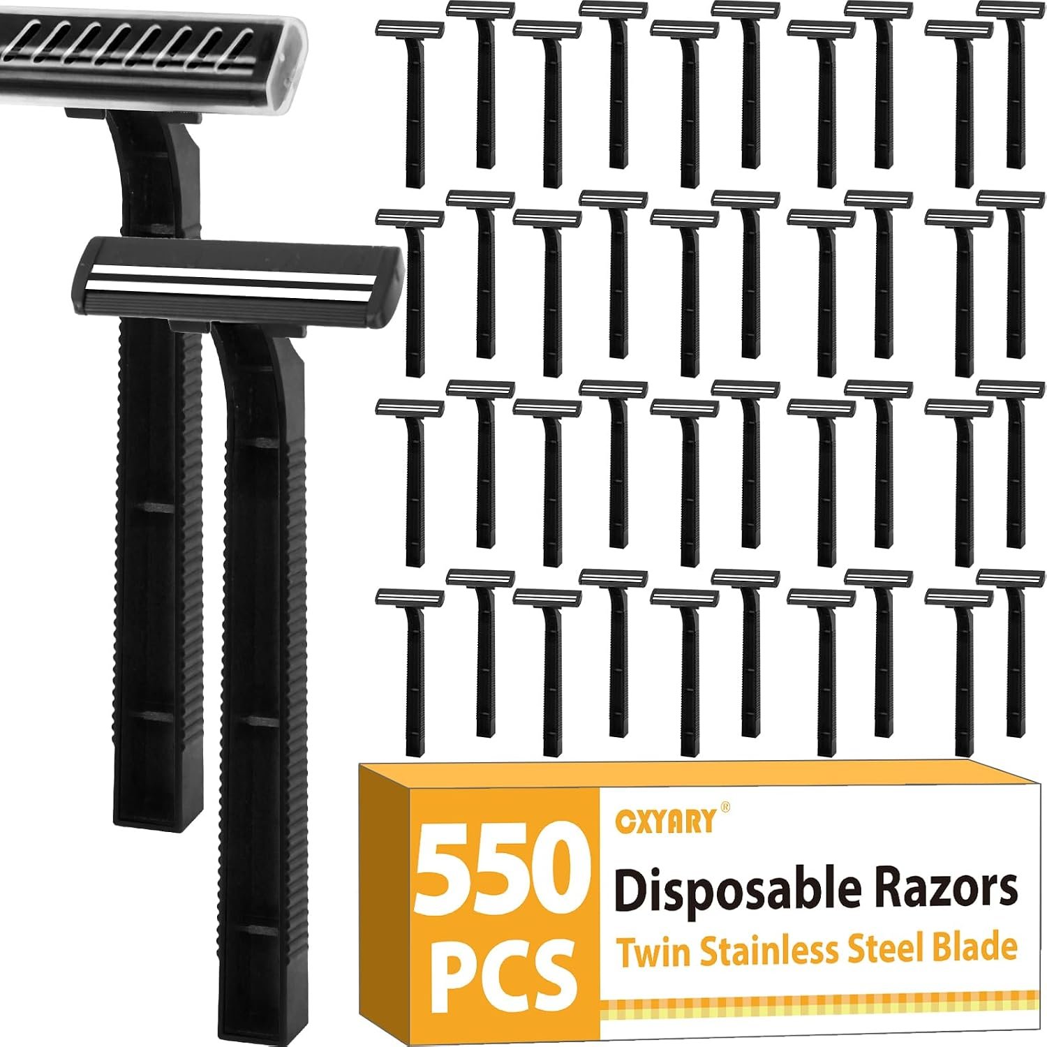 CXYARY 550 Pcs Twin Blade Disposable Razors Razors Bulk for Men &Women