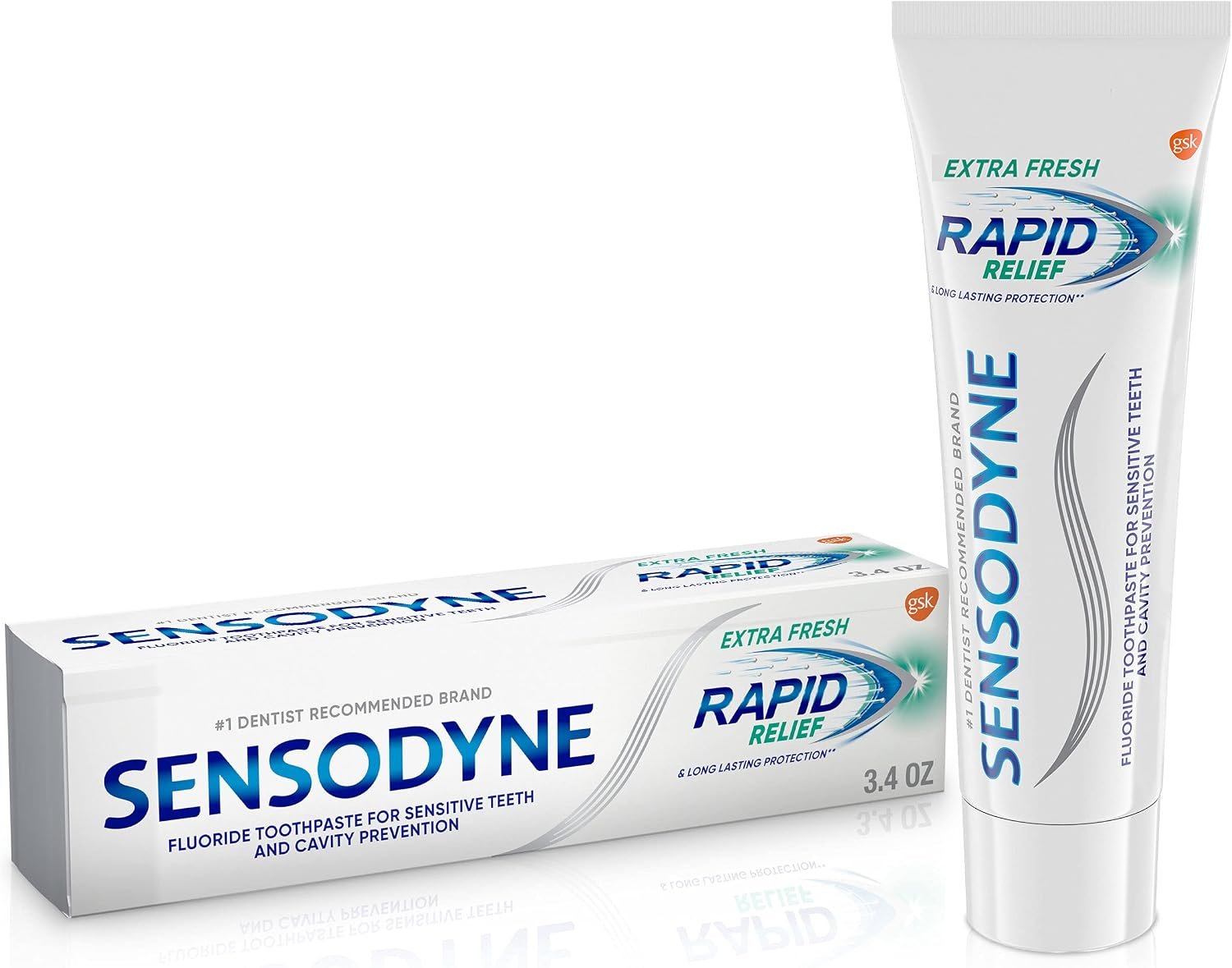 Sensodyne Rapid Relief Sensitive Toothpaste, Cavity Prevention and Sensitive Teeth Treatment – 3.4 Ounces