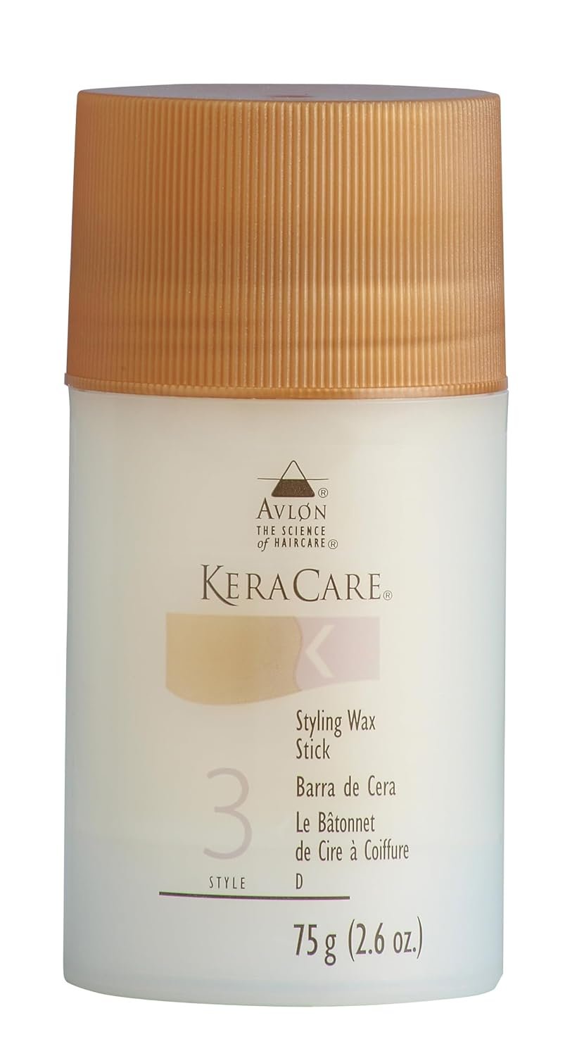 KeraCare Hair Wax Stick 2.6oz – Slicked Back Hair, Buns & Ponytails – Professional Frizz, Flyaway, & Edge Control – Castor Seed Oil – For All Hair Types