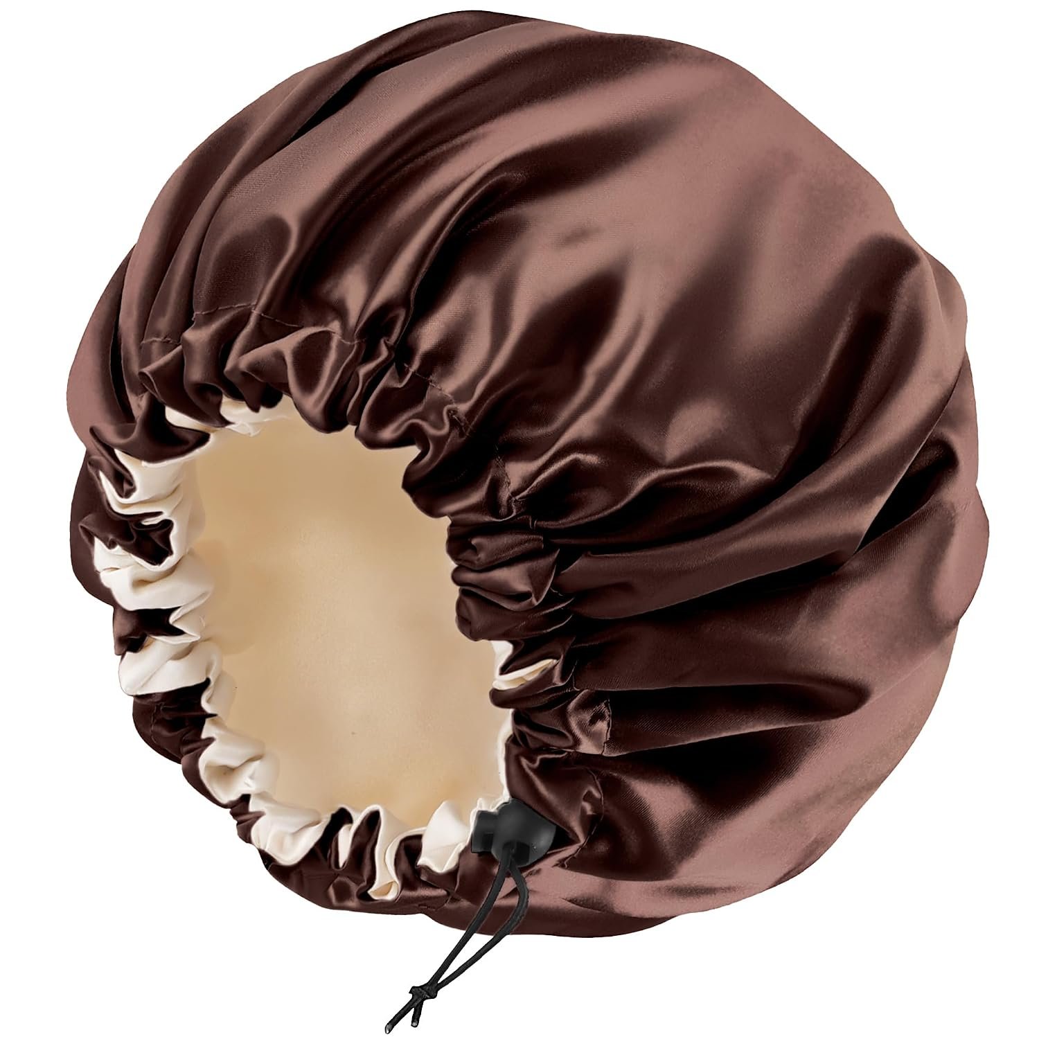 Edoneery Satin Bonnet for Sleeping Women, Double Layer Adjustable Sleep Cap