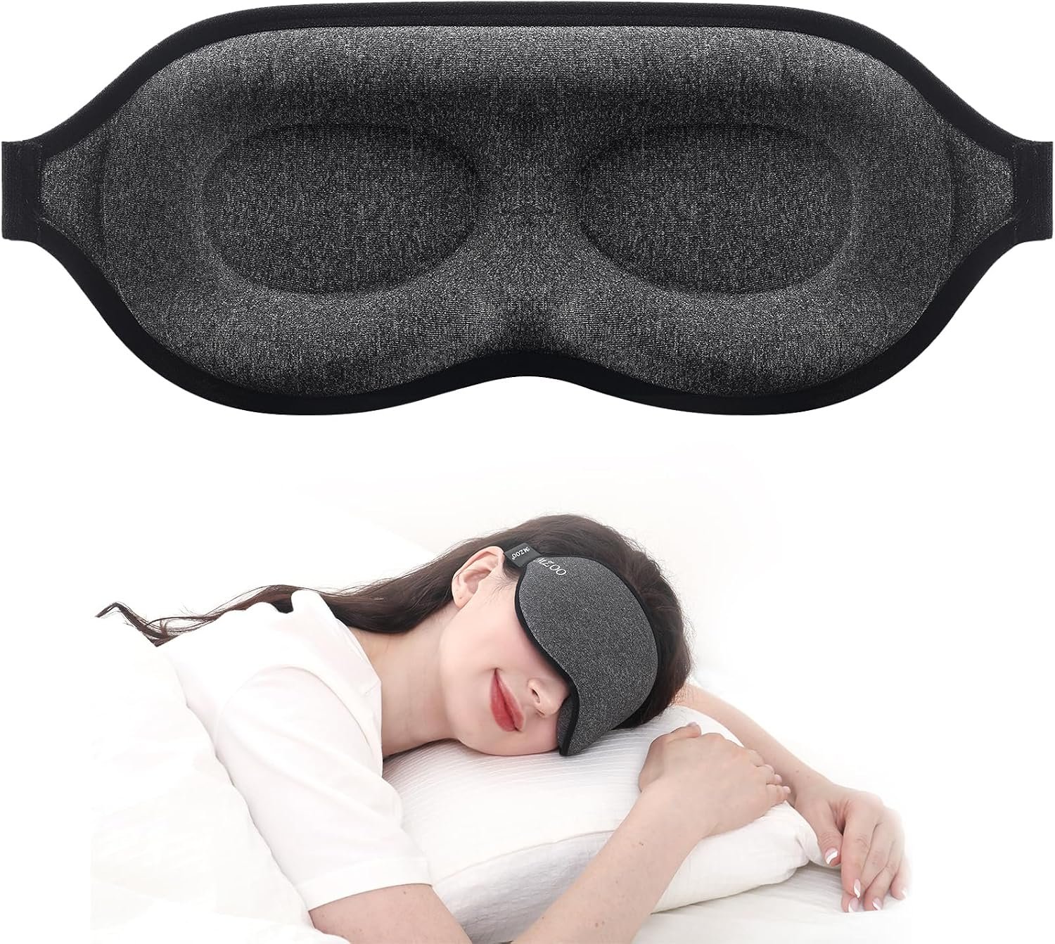 MZOO Luxury Sleep Mask, 3D Spacious for Long Lashes Blocking Light