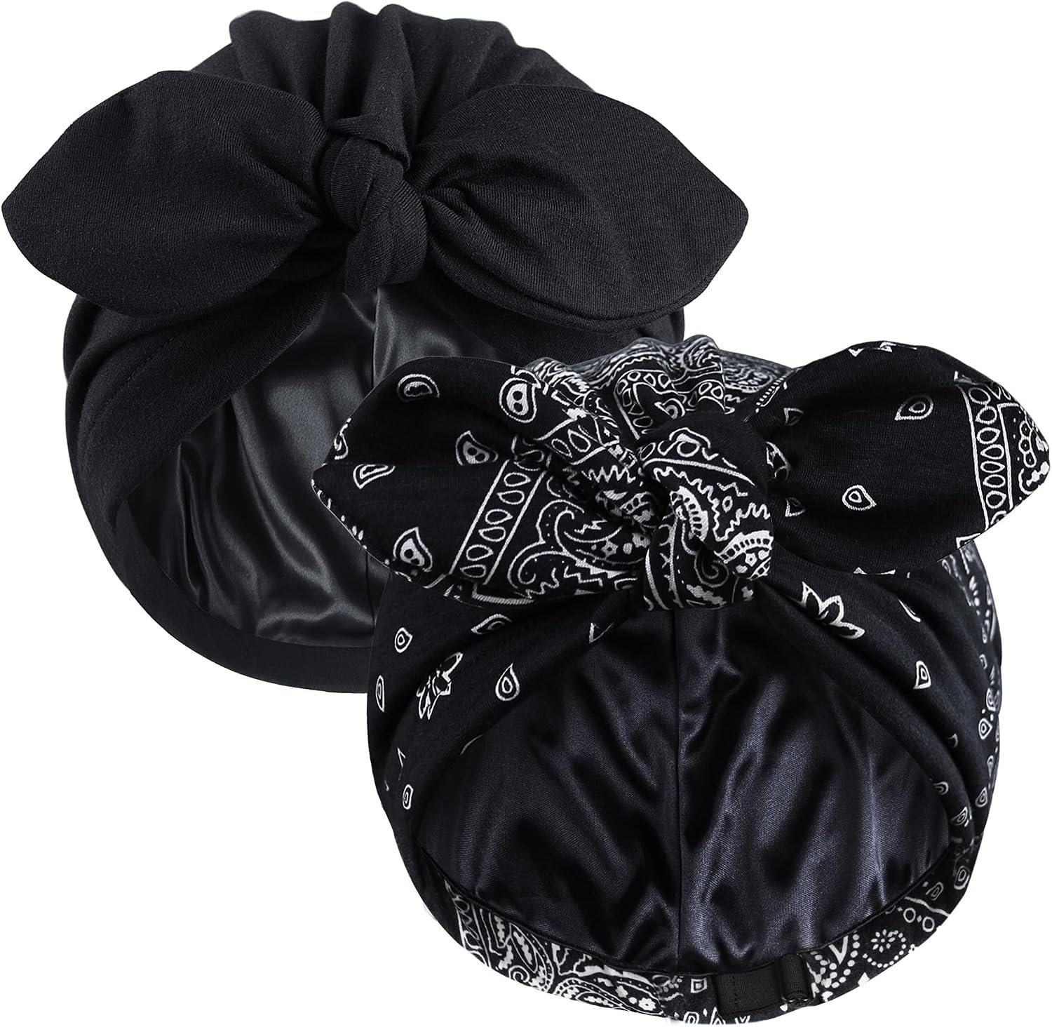 Ababalaya Satin Lined Beanies for Women Chemo Headwear Sleep Cap