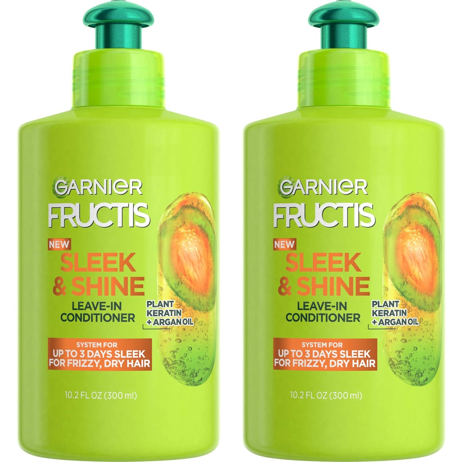 Garnier Fructis Sleek & Shine Leave-In Conditioner Cream, 10.2 Fl Oz