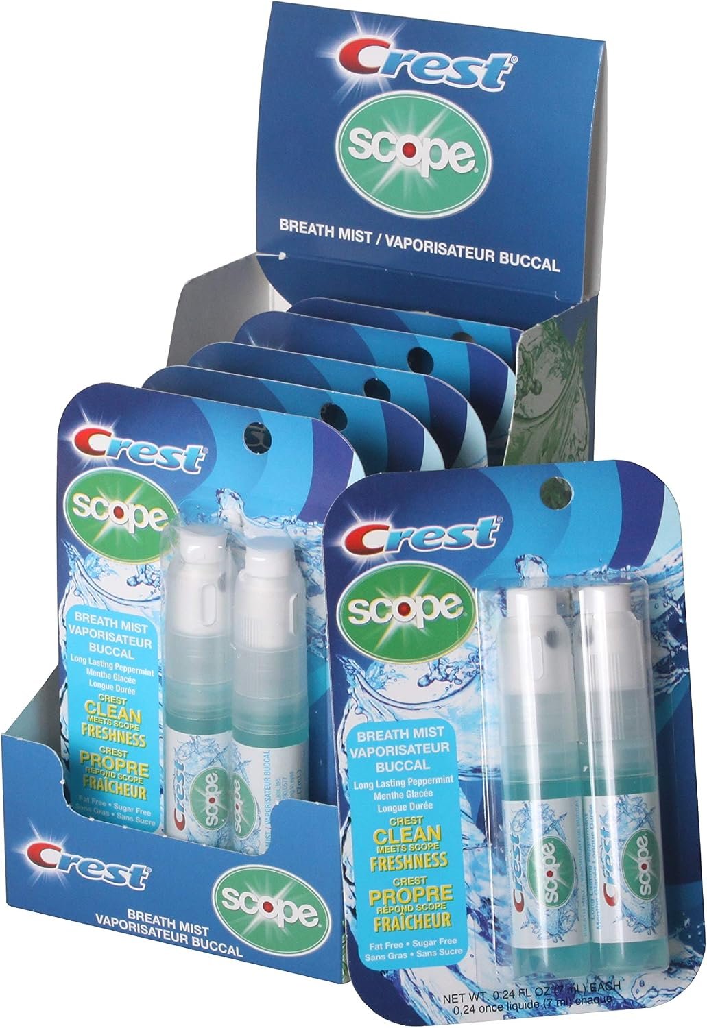 Crest Scope | Six 2-Pack of Mint Breath Mist Sprays (12 Total Sprays) – 0.24 Ounce (7mL) – Made in an FDA Audited USA Facility