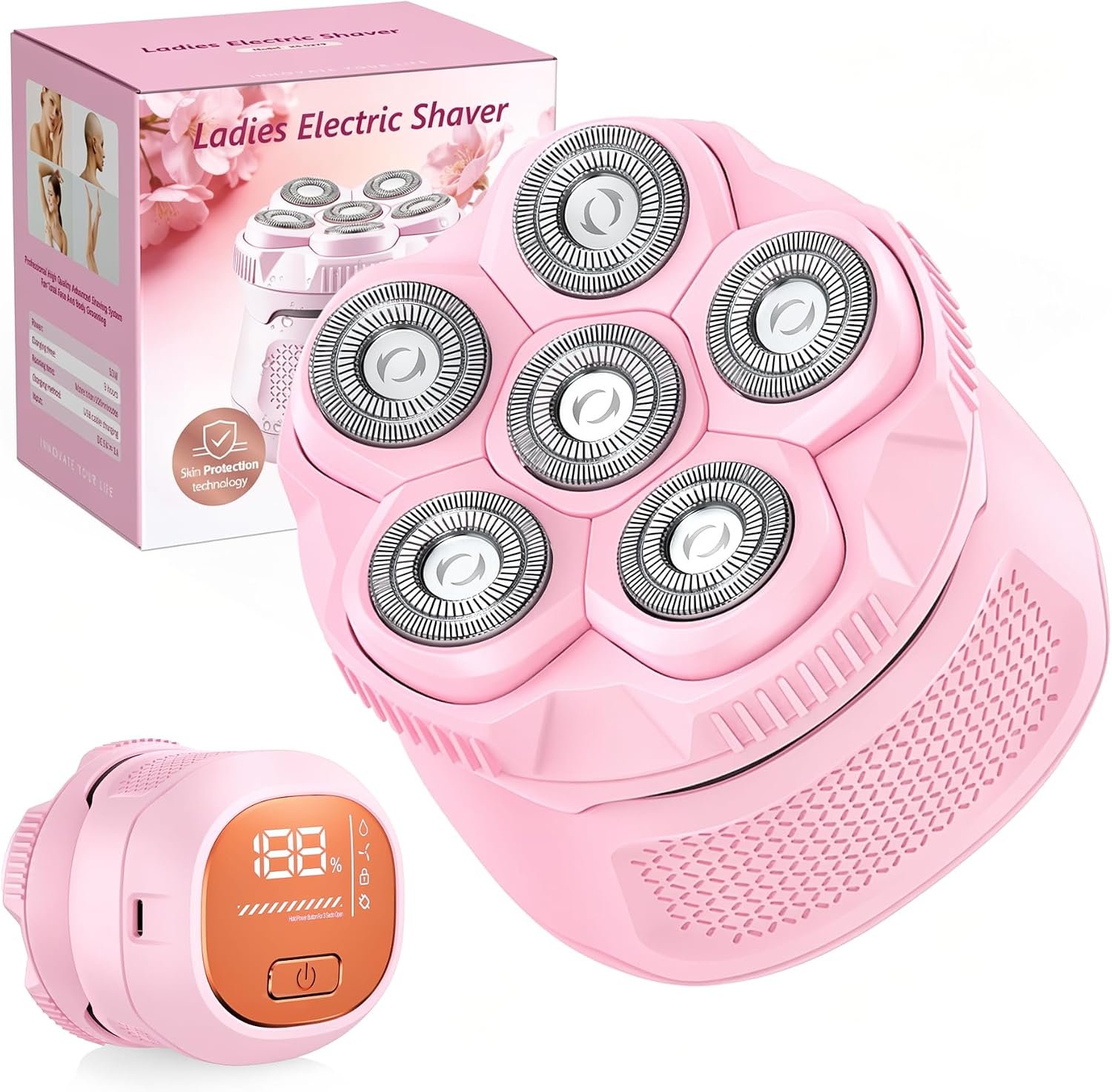 Electric Razors for Women Legs, 6D Painless Lady Shaver for Sensitive Skin