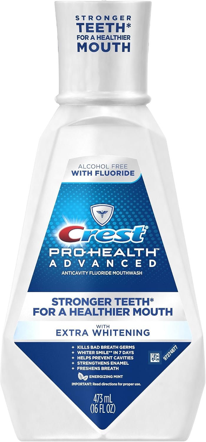Crest Pro-Health Advanced Mouthwash with Extra Whitening, Energizing Mint, 16 Fluid Ounce