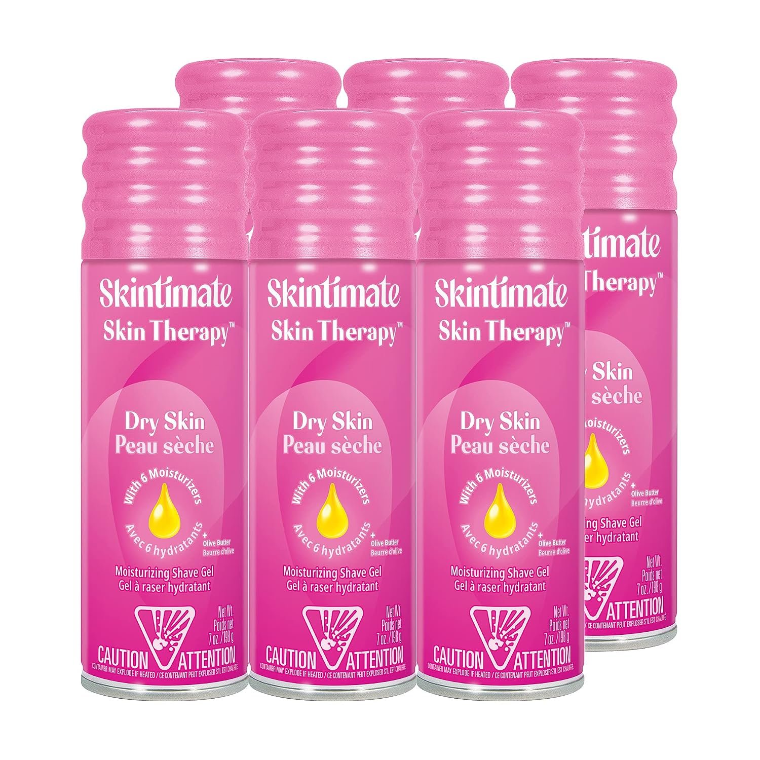 Skintimate Skin Therapy Dry Skin Shave Gel for Women, 6 Pack | Skintimate Shaving Cream for Women, Womens Shaving Cream, Shaving Foam, Womens Shave Gel, Pack of 6, 7oz each