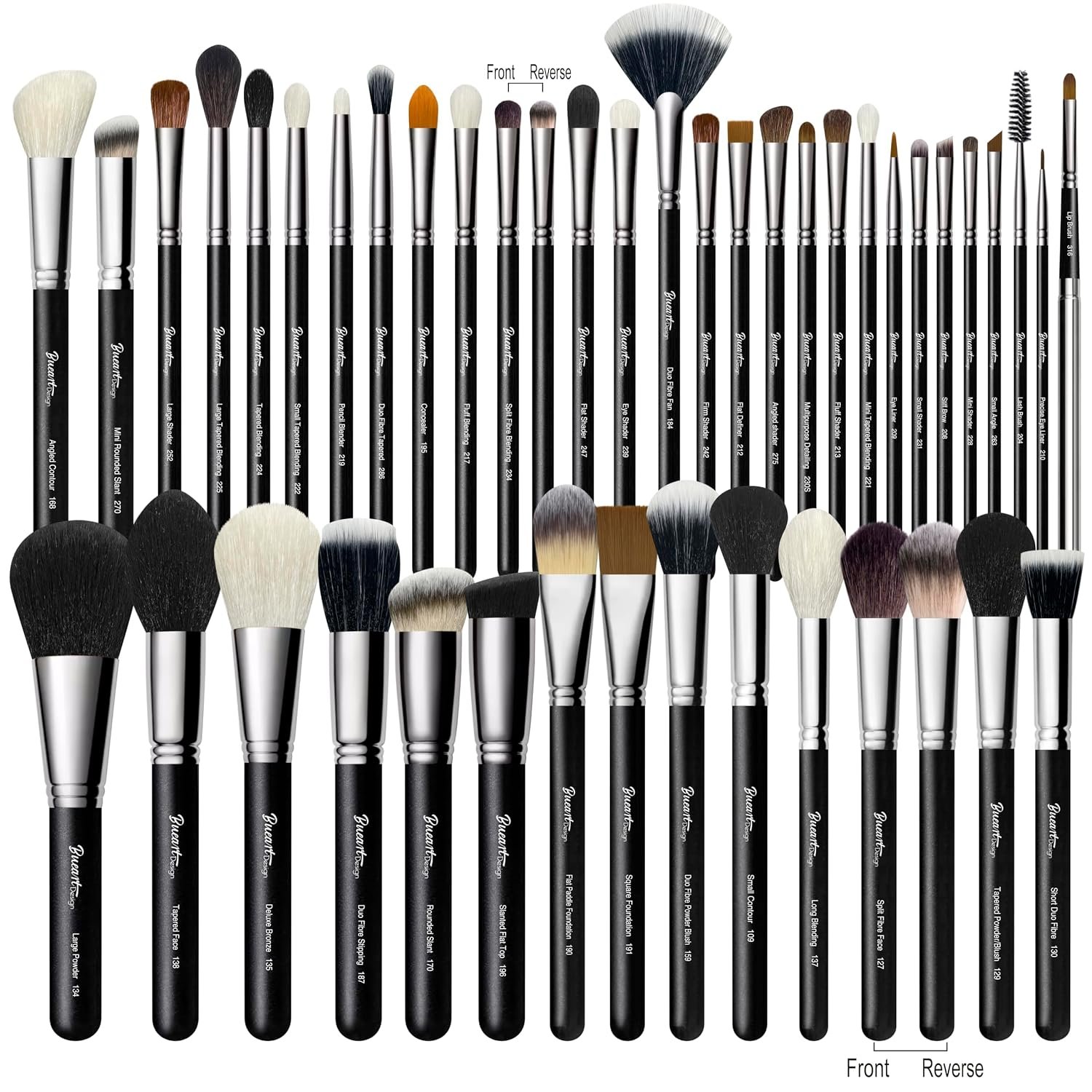Bueart Design 42Pcs PRO Grade Makeup Brushes Set Ultra Soft (Black)