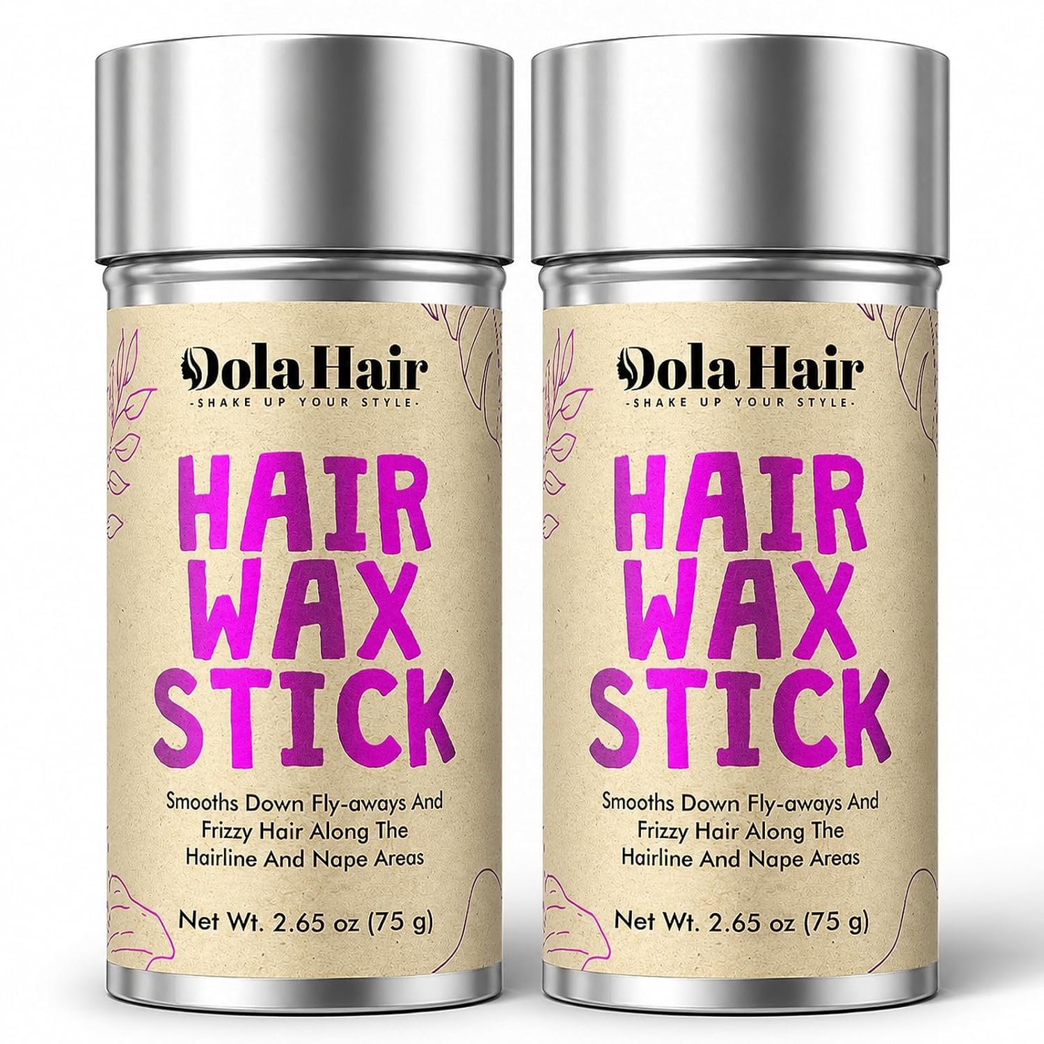 Dolahair Hair Wax Stick for Flyaways, Smoothing, and Slick Back – Hair Pomade for Women and Kids (2 Pack)