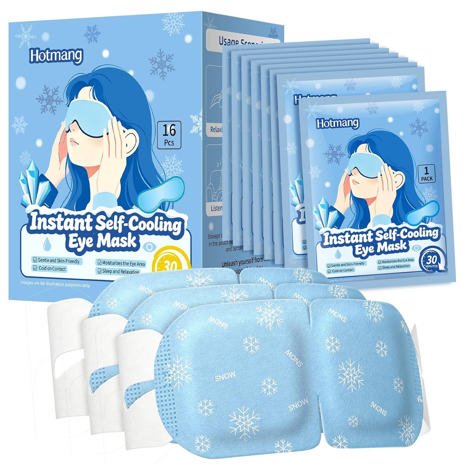 16 Pack Cooling Eye Mask, Cold Eye Mask & Ice Mask for Eyes