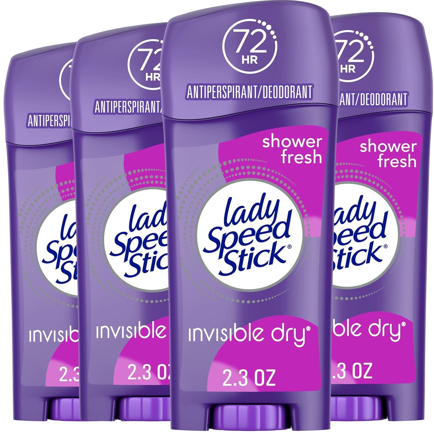 Lady Speed Stick Antiperspirant Deodorant, Shower Fresh, 2.3 oz (4 Pack)